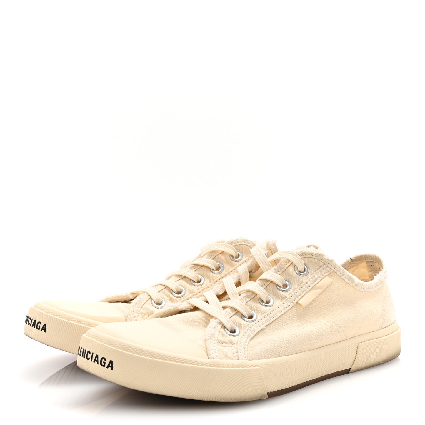 Canvas Distressed Womens Paris Low Top Sneakers 41 White