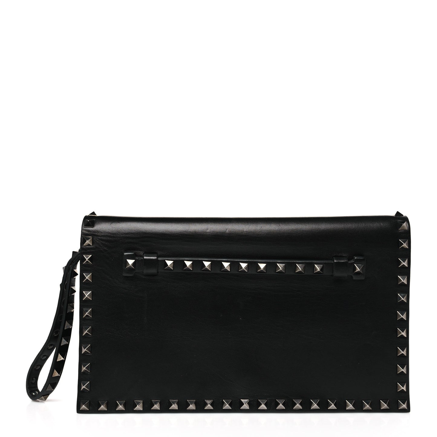 Nappa Rockstud Wristlet Clutch Black