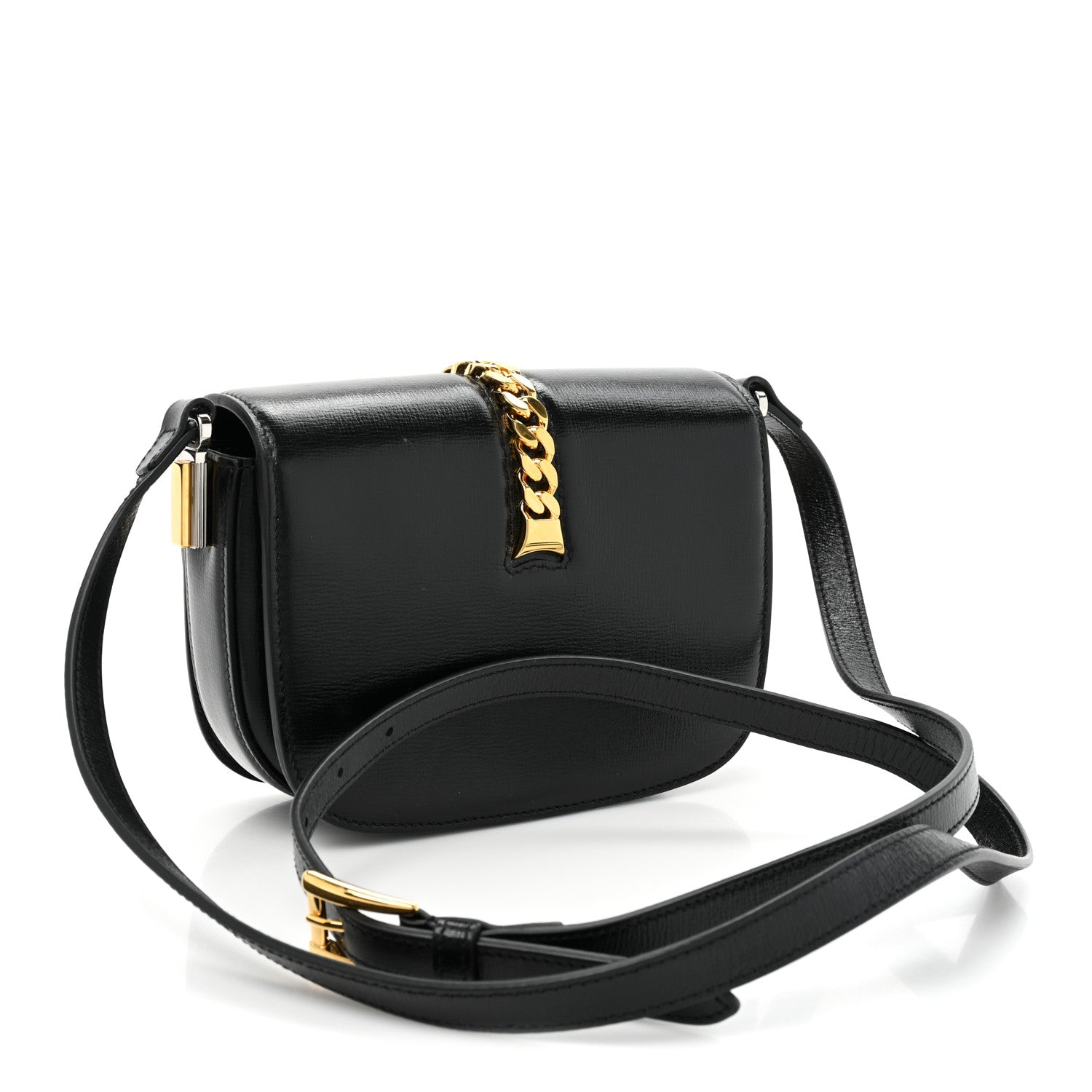 Gucci Azalea Calfskin Mini Sylvie 1969 Flap Messenger Bag Black 3 of 10