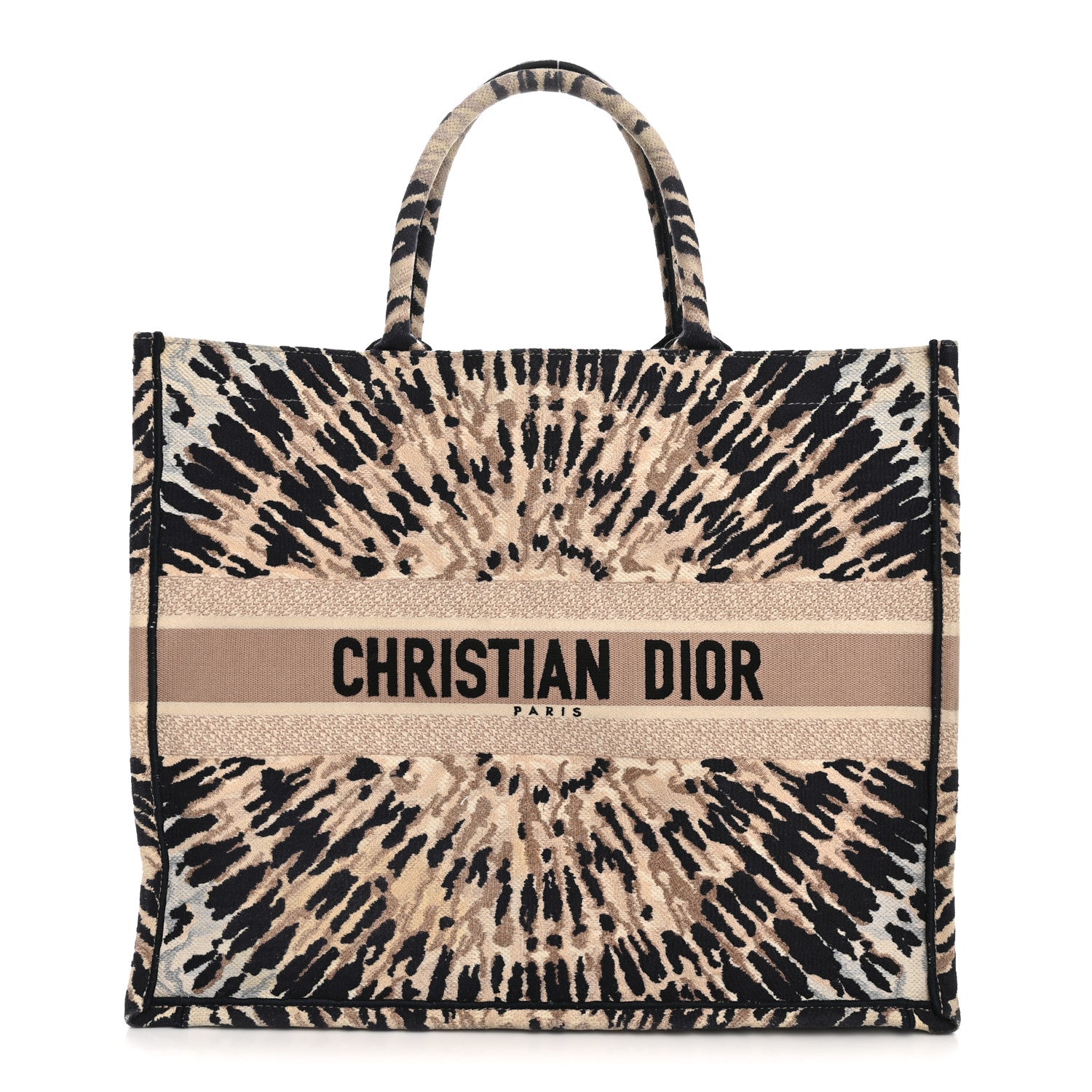 Christian Dior Canvas Embroidered Tie Dye Large Book Tote