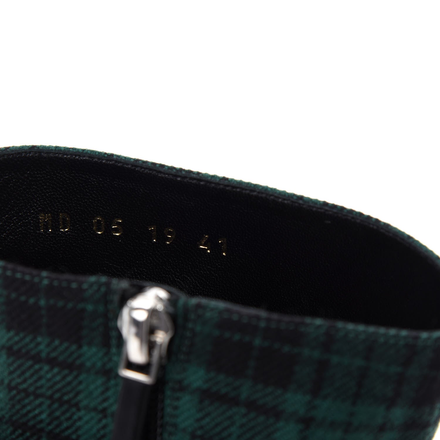 Christian Dior Canvas Tartan Gang Ankle Boots 41 Green 9 of 10