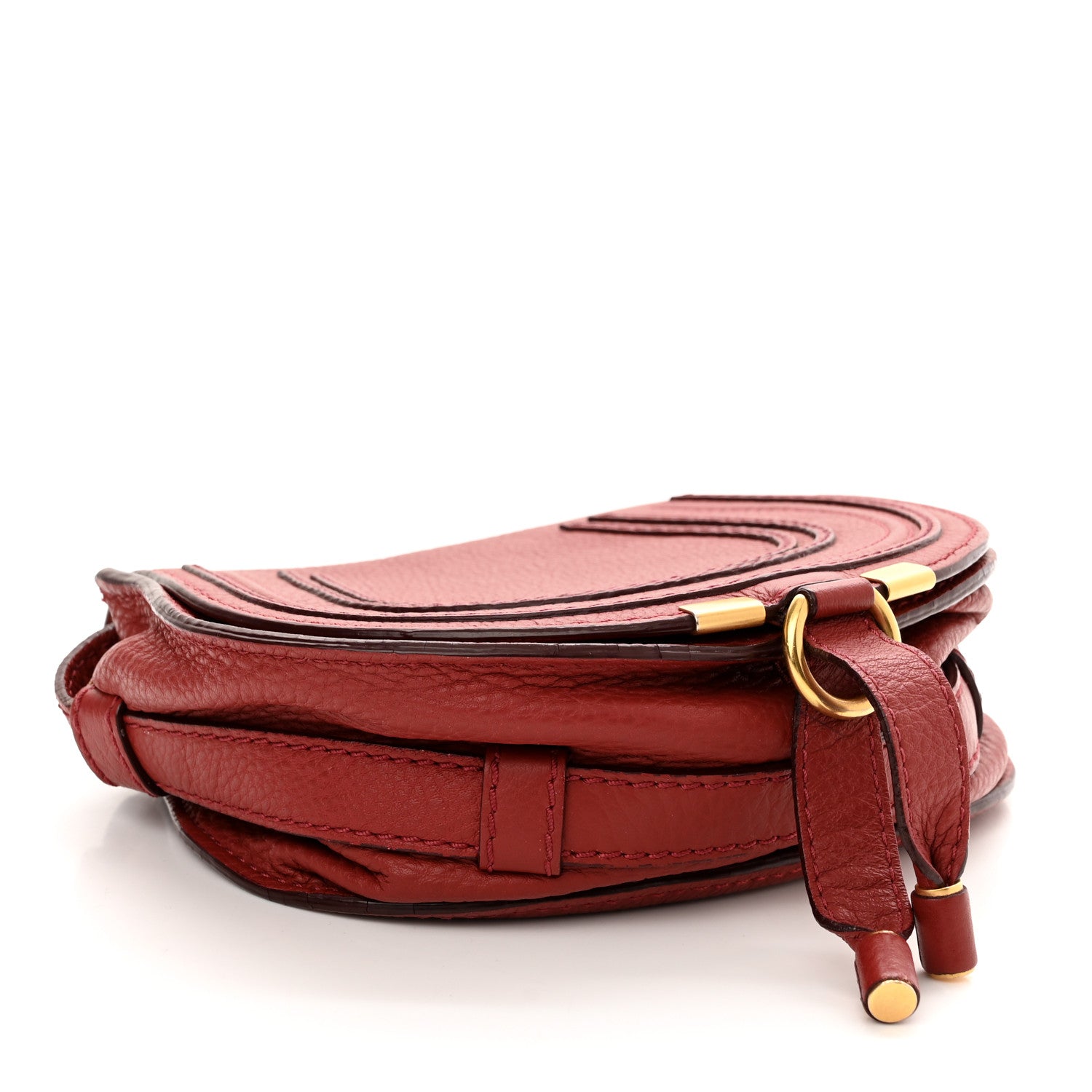 Chloe Grained Calfskin Small Marcie Saddle Bag Sienna Red 3 of 15