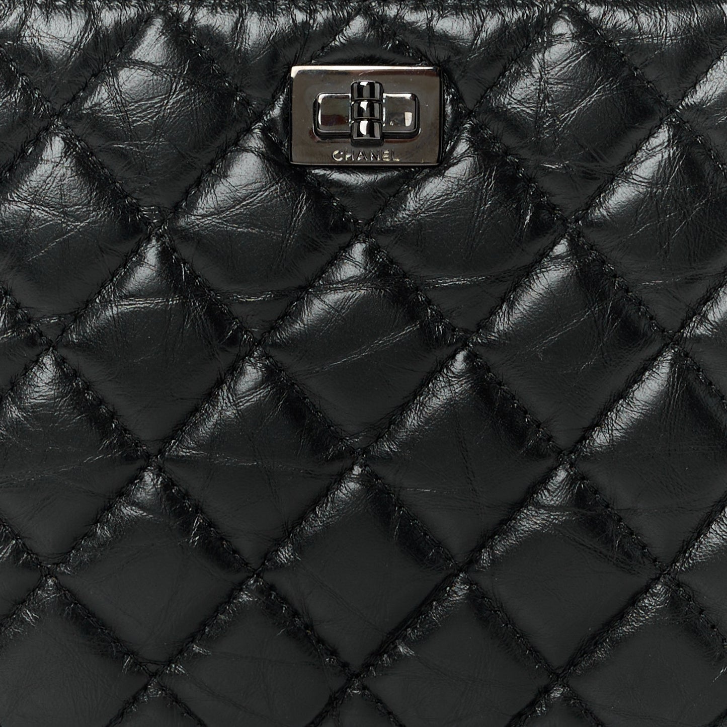 Aged Calfskin Quilted Medium Reissue Cosmetic Case So Black