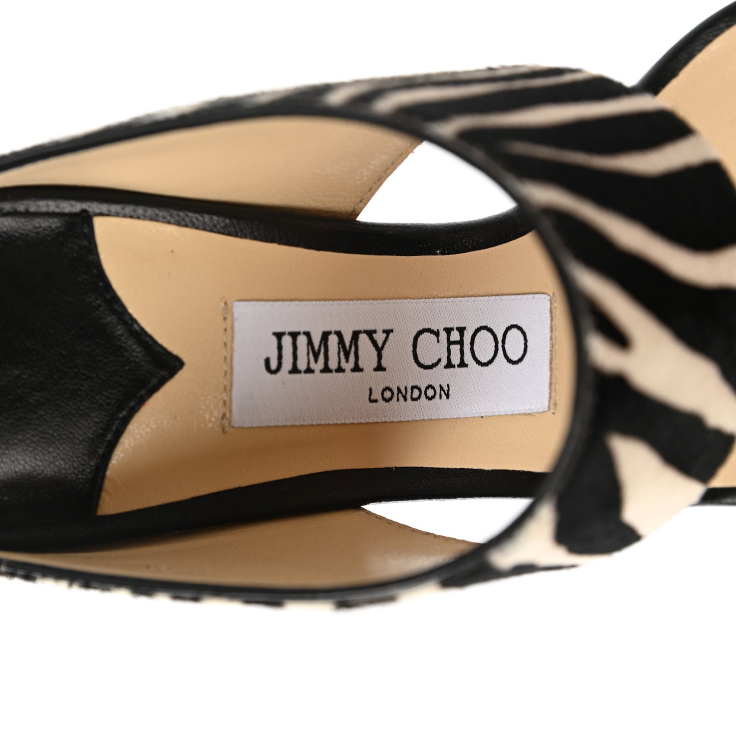 Pony Hair Animal Print Hira 65 Sandals 35 Black White Neon Orange