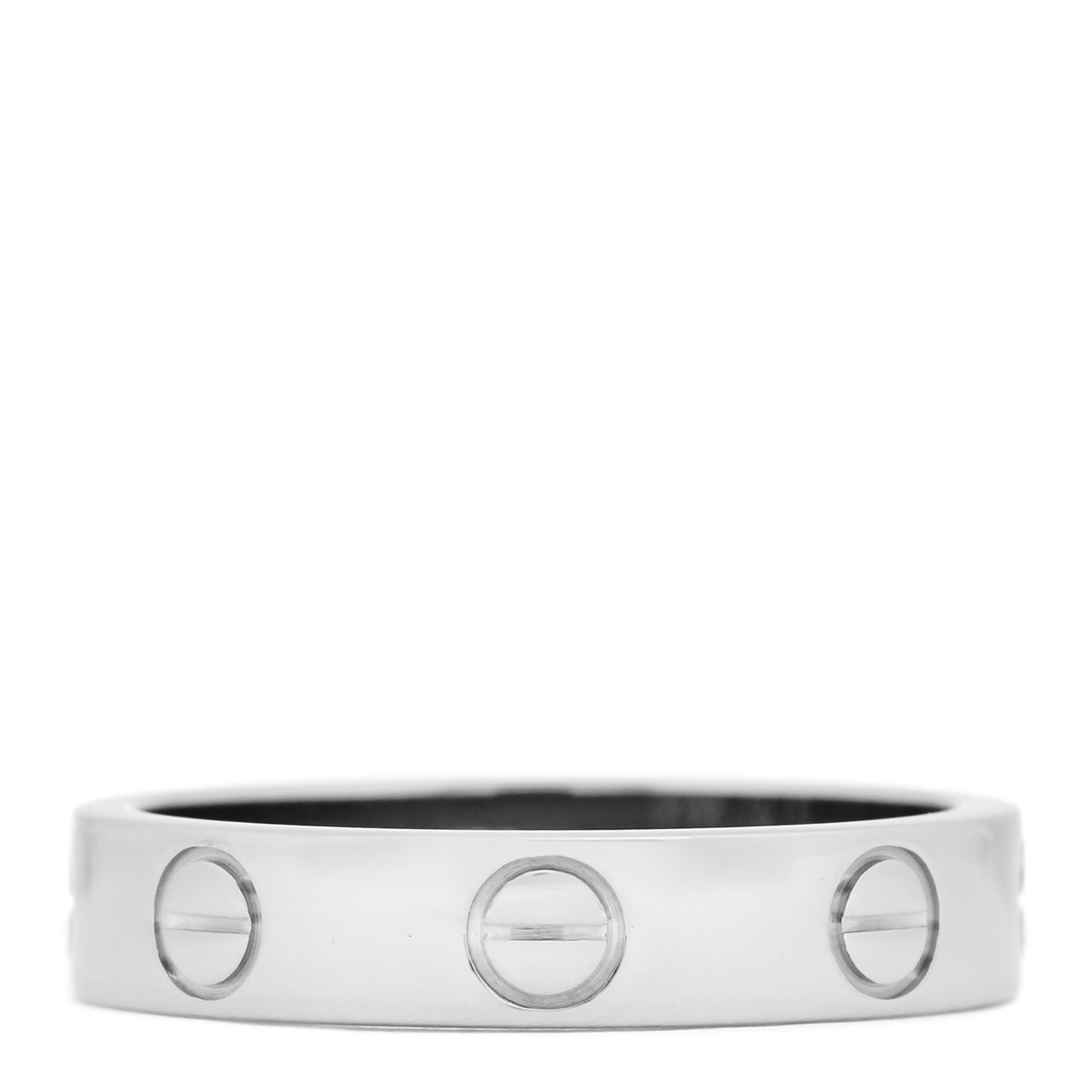 18K White Gold 3.5mm LOVE Wedding Band Ring 48 4.5