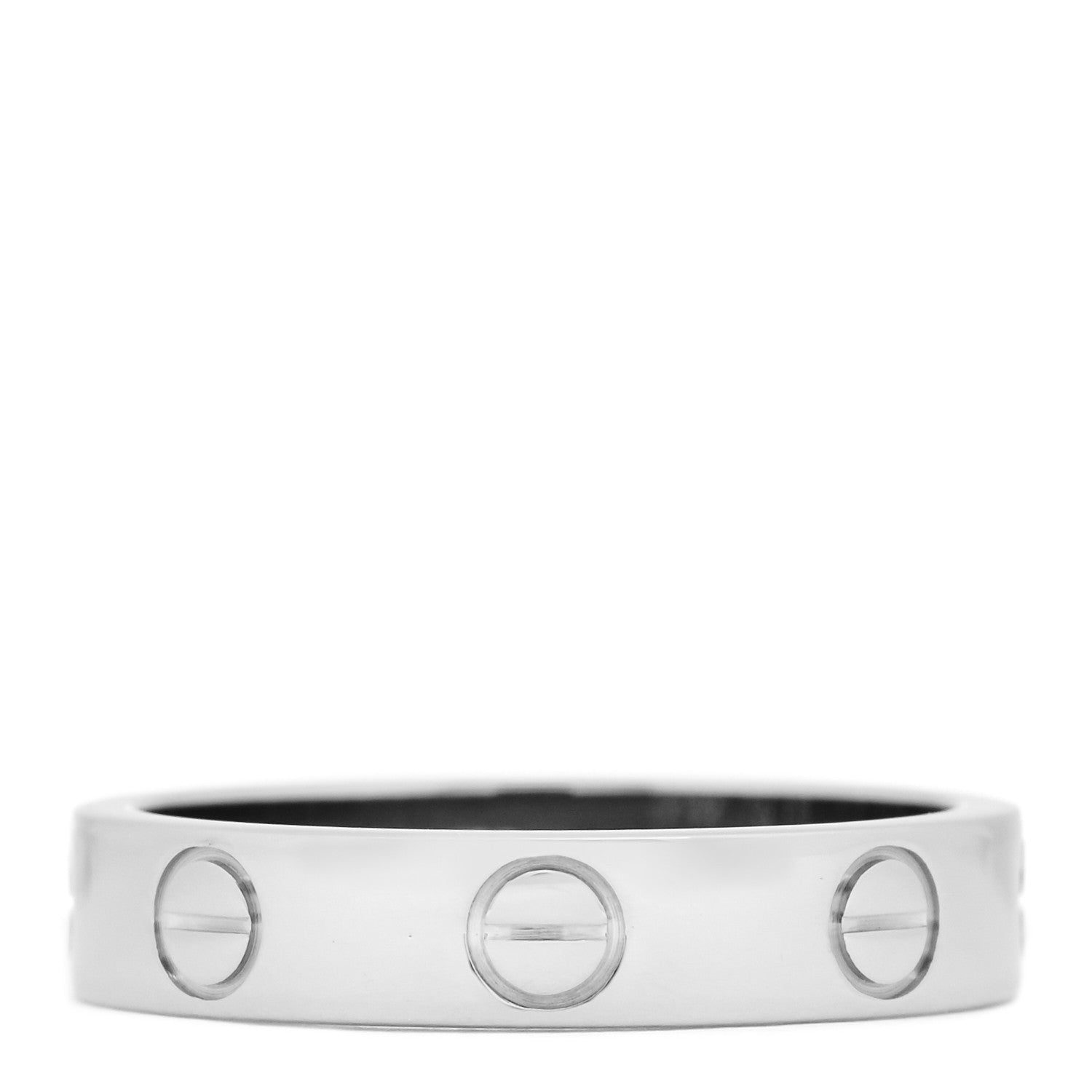 Cartier 18K White Gold 3.5mm LOVE Wedding Band Ring 48 4.5 5 of 10