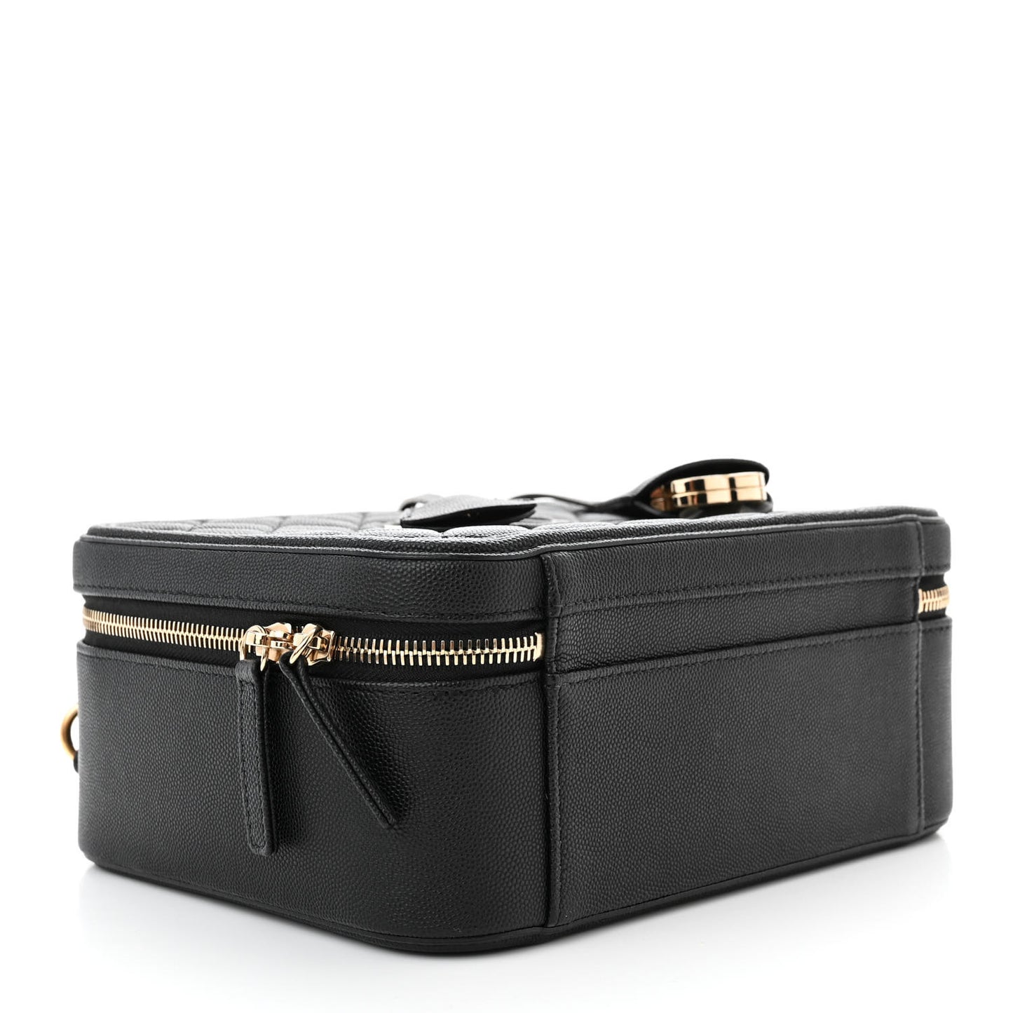 Caviar Quilted Large CC Filigree Vanity Case Black