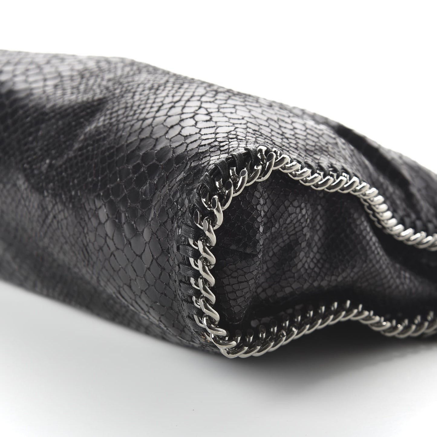 Eco Python Falabella Fold Over Tote Black