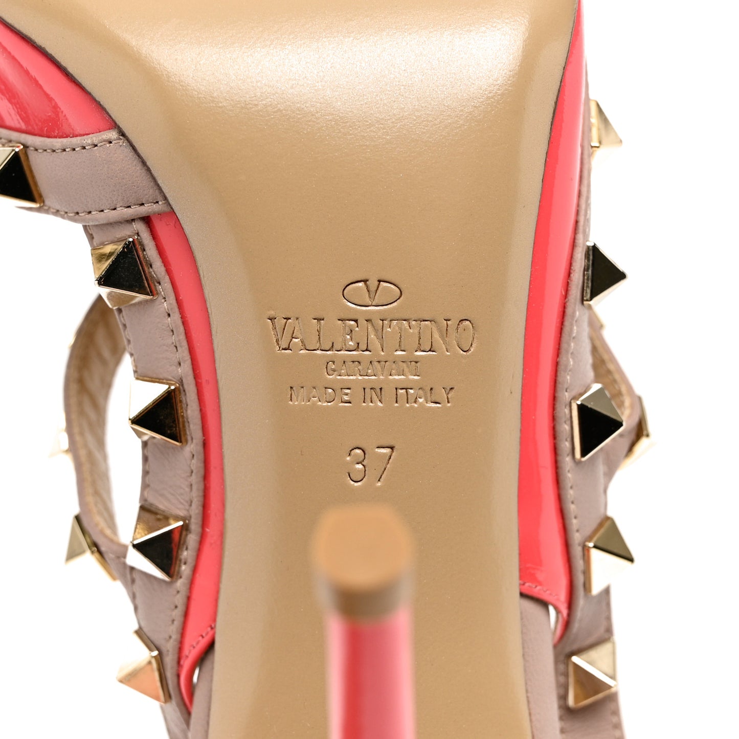 Patent Nappa Rockstud Ankle Strap 100mm Pumps 37 Pink Poudre