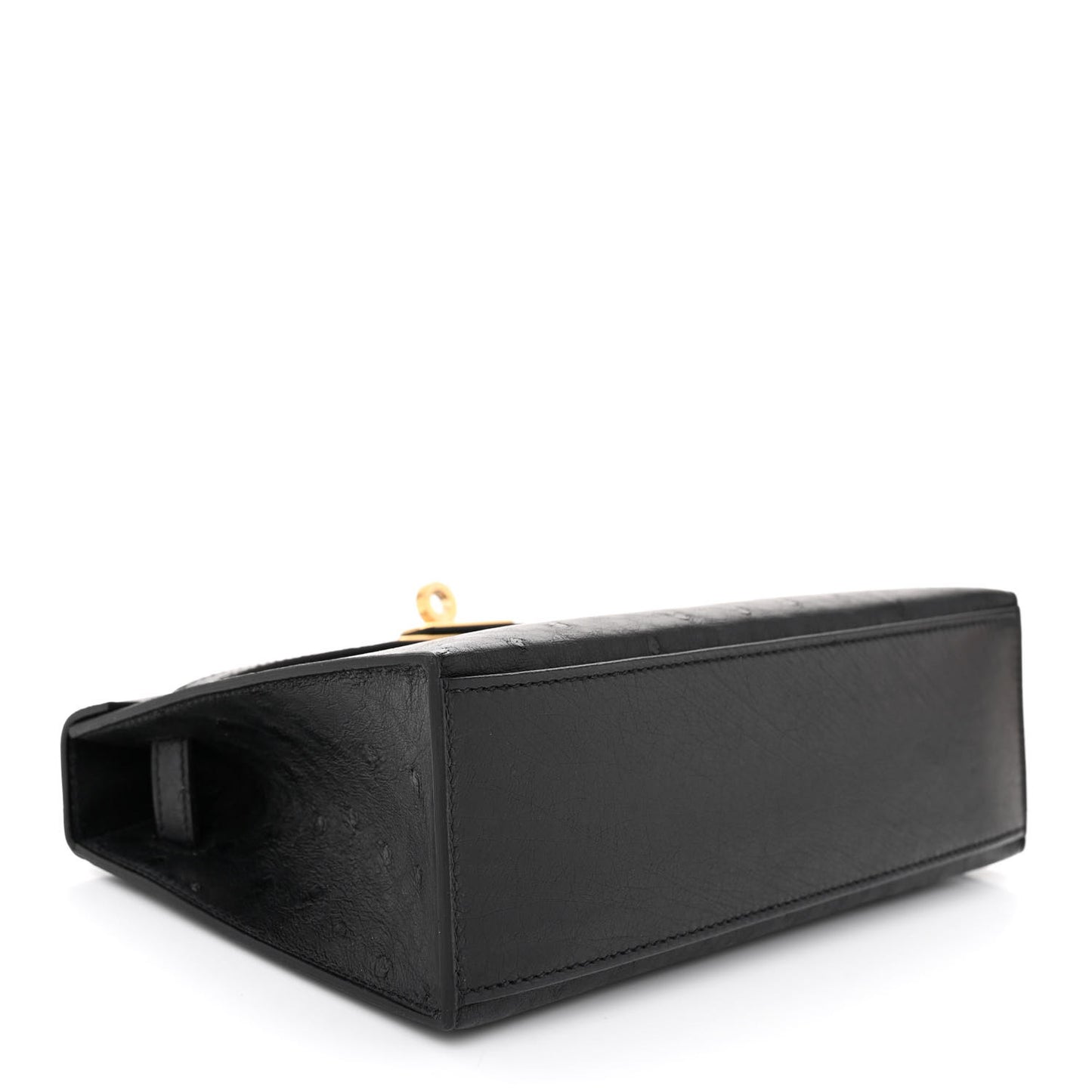 Ostrich Kelly Pochette Black