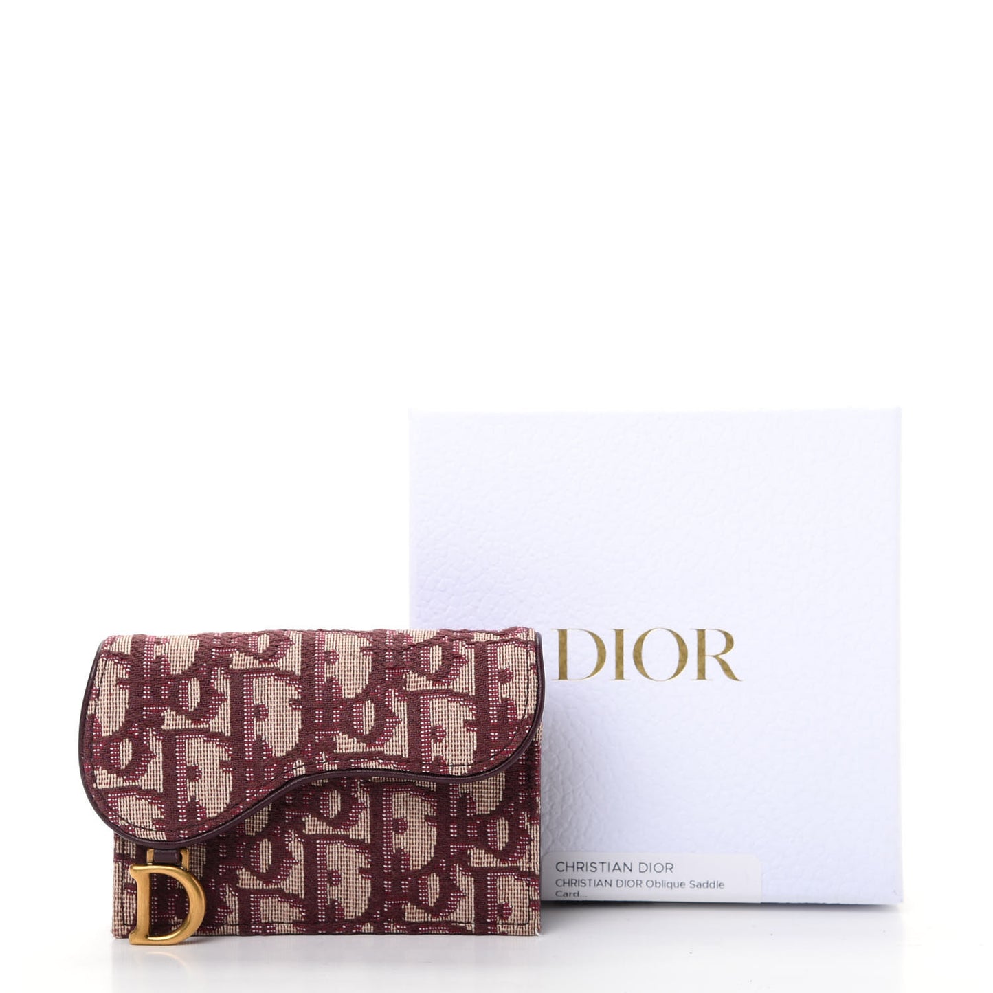 Oblique Saddle Card Holder Bordeaux