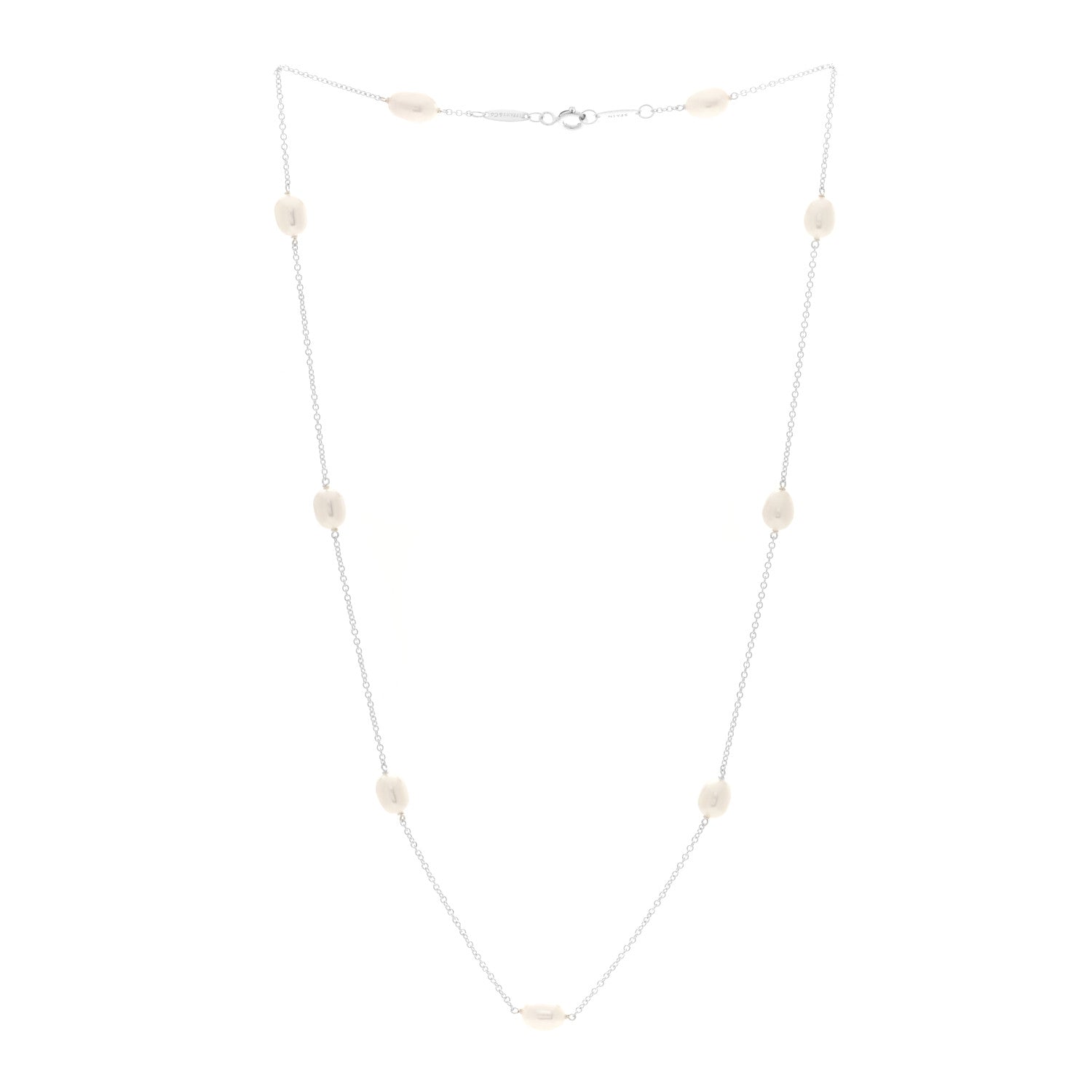 Tiffany Sterling Silver Pearl Elsa Peretti Pearls By The Yard Necklace 3 of 5