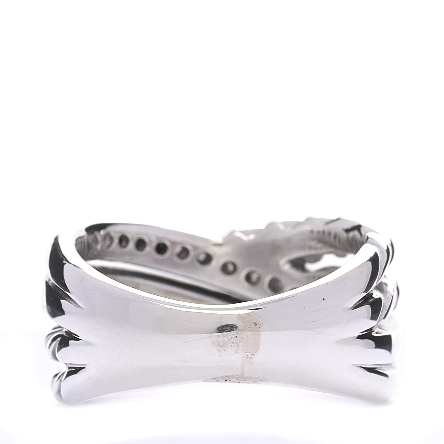 Sterling Silver Diamond 11mm Crossover Ring 52 6