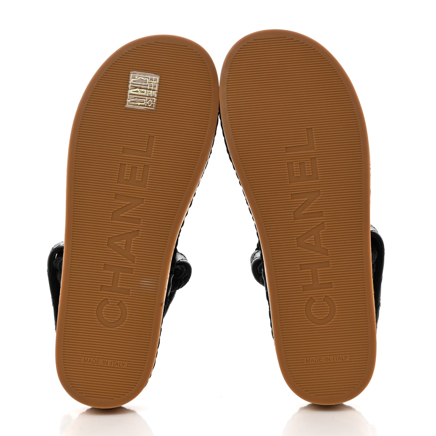 Cord Lambskin Quilted Logo Sandals 38 Black