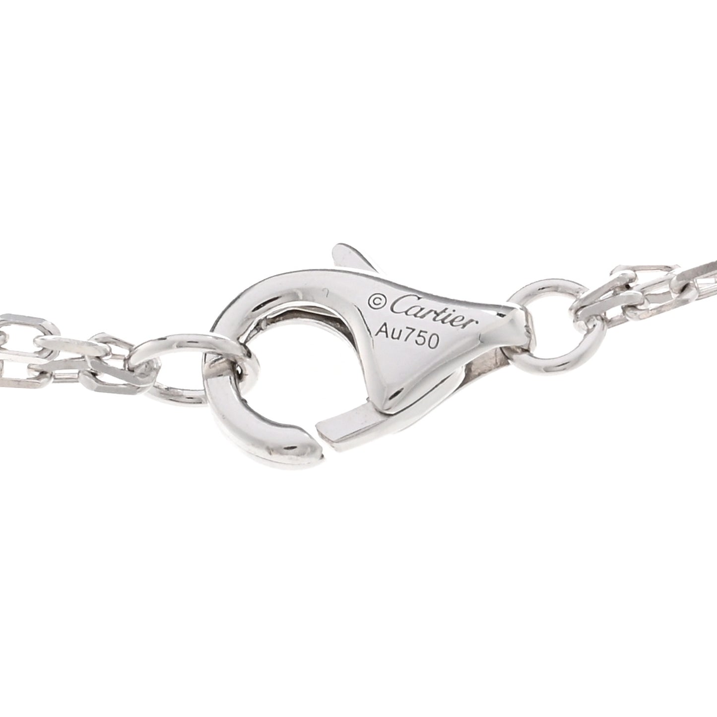 18K White Gold 2 Diamond LOVE Necklace