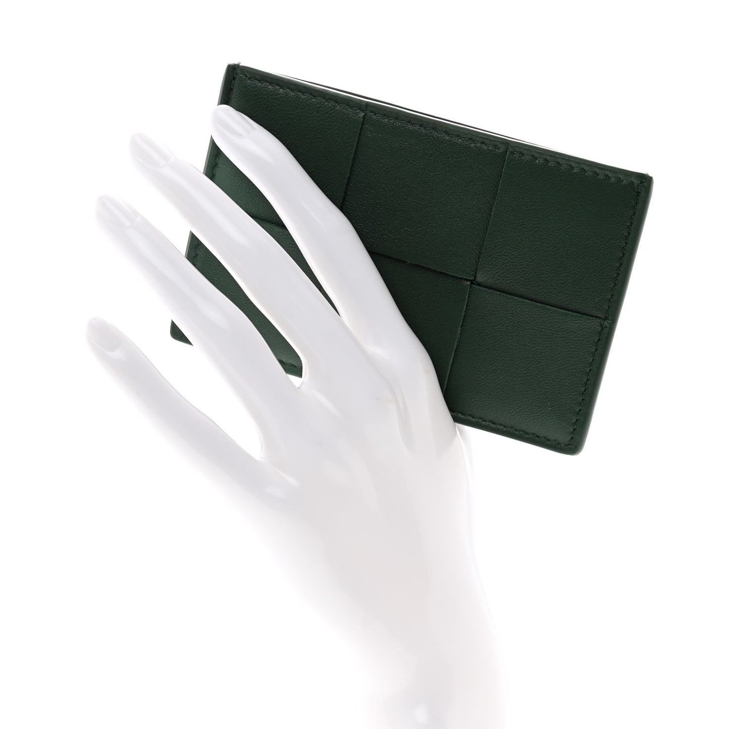 Nappa Intreccio Cassette Credit Card Holder Green