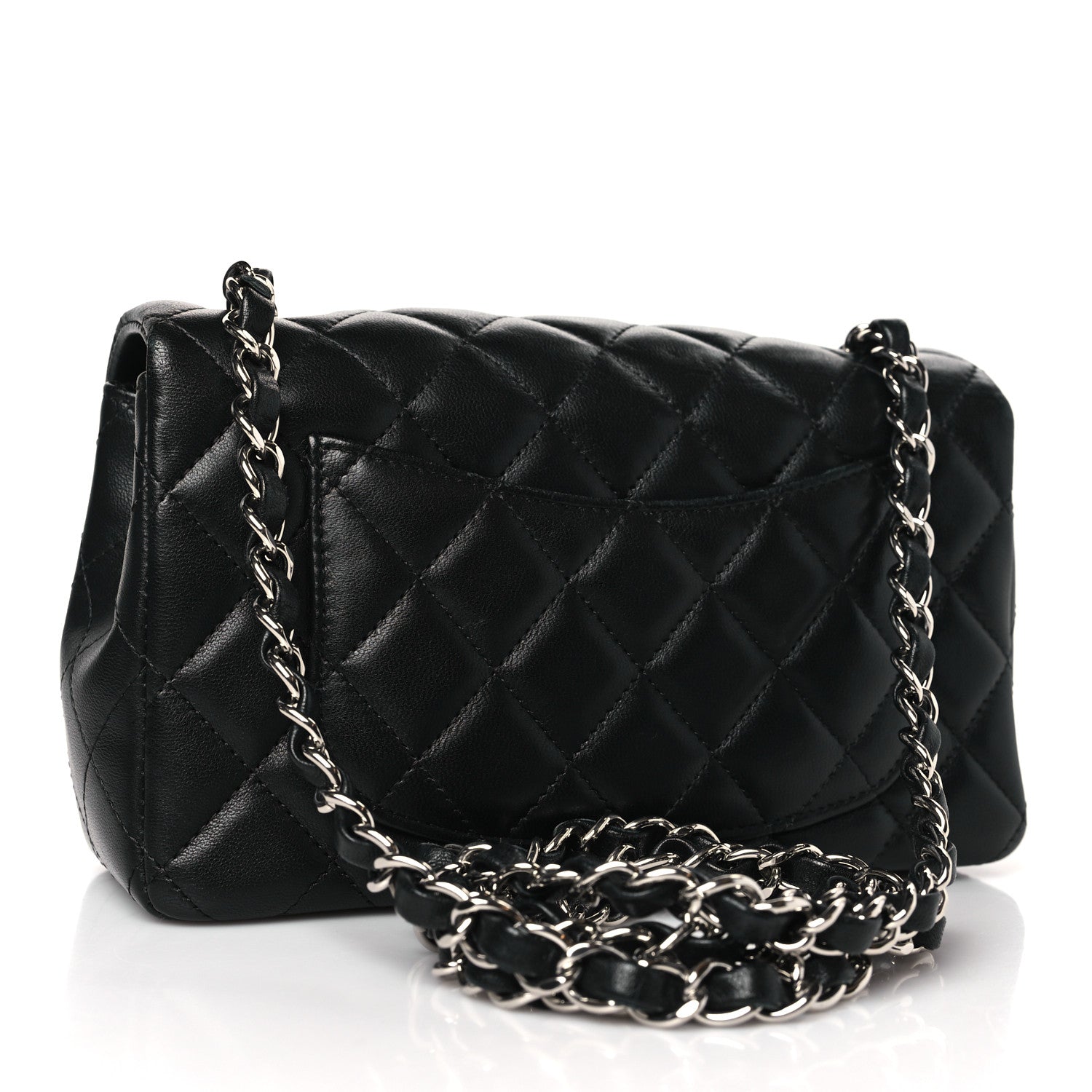 Chanel Lambskin Quilted Mini Rectangular Flap Black 3 of 10