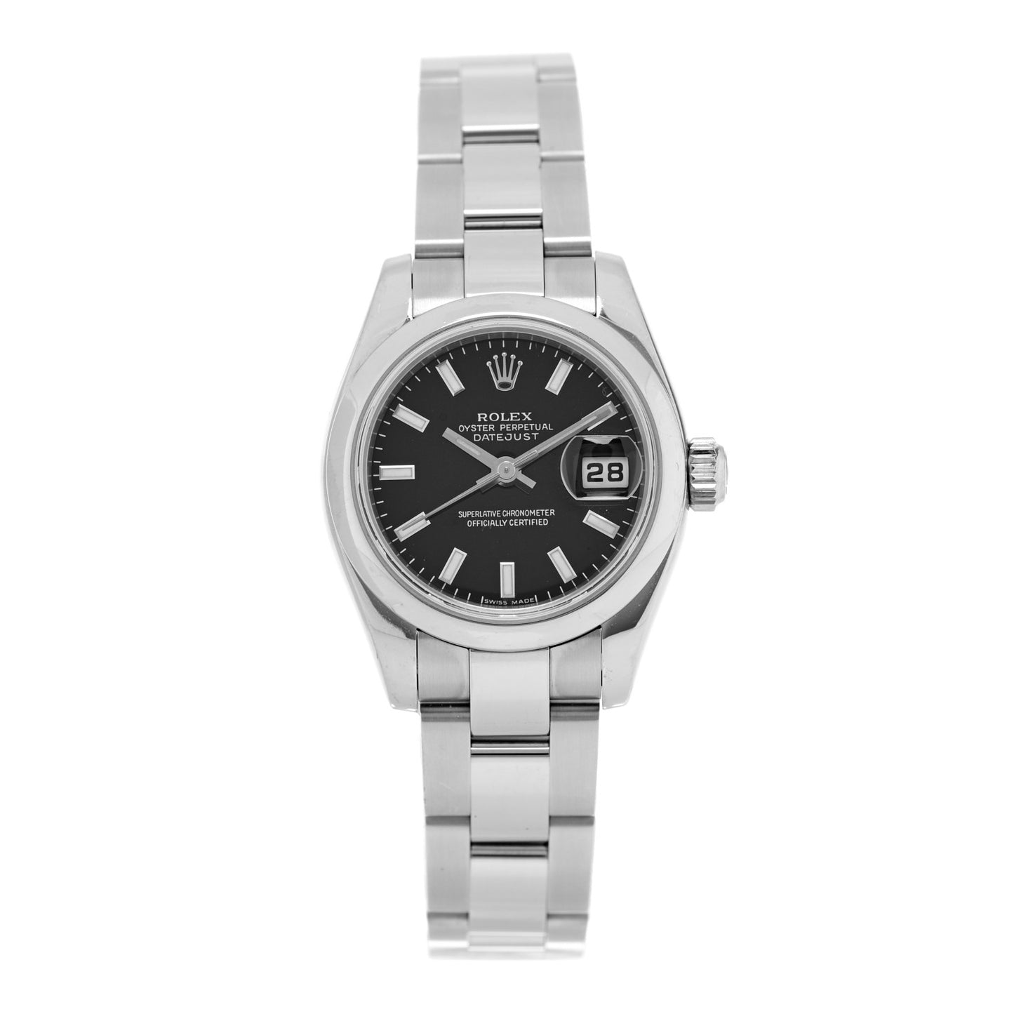 Stainless Steel 26mm Oyster Perpetual Datejust Watch Black 179160