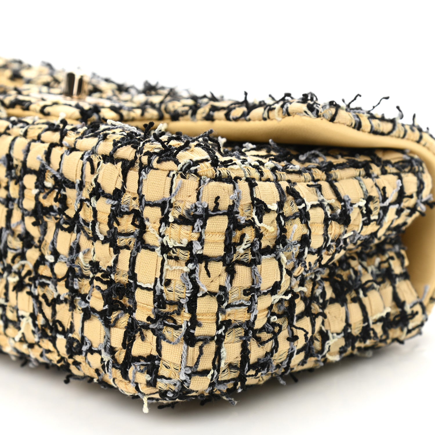 Chanel Tweed Quilted Mini Rectangular Flap Yellow Black 10 of 11