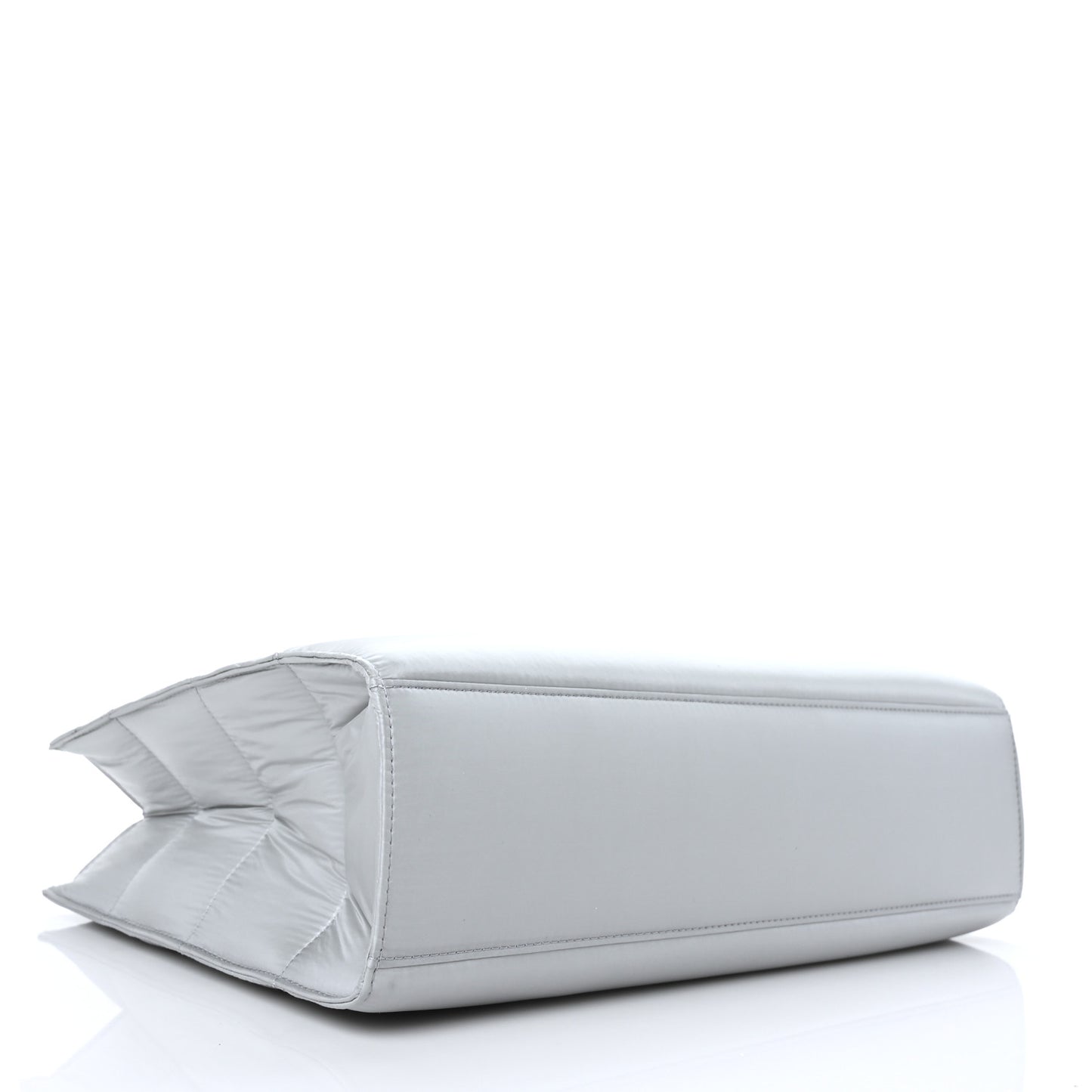 Nylon Medium Puff Shopping Bag Grey