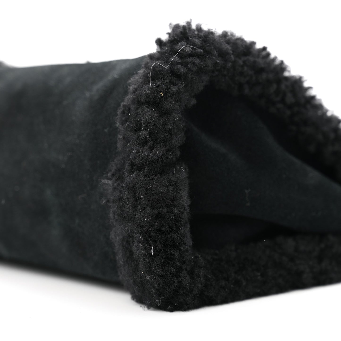 X UGG Suede Shearling Small Shopping Bag Black