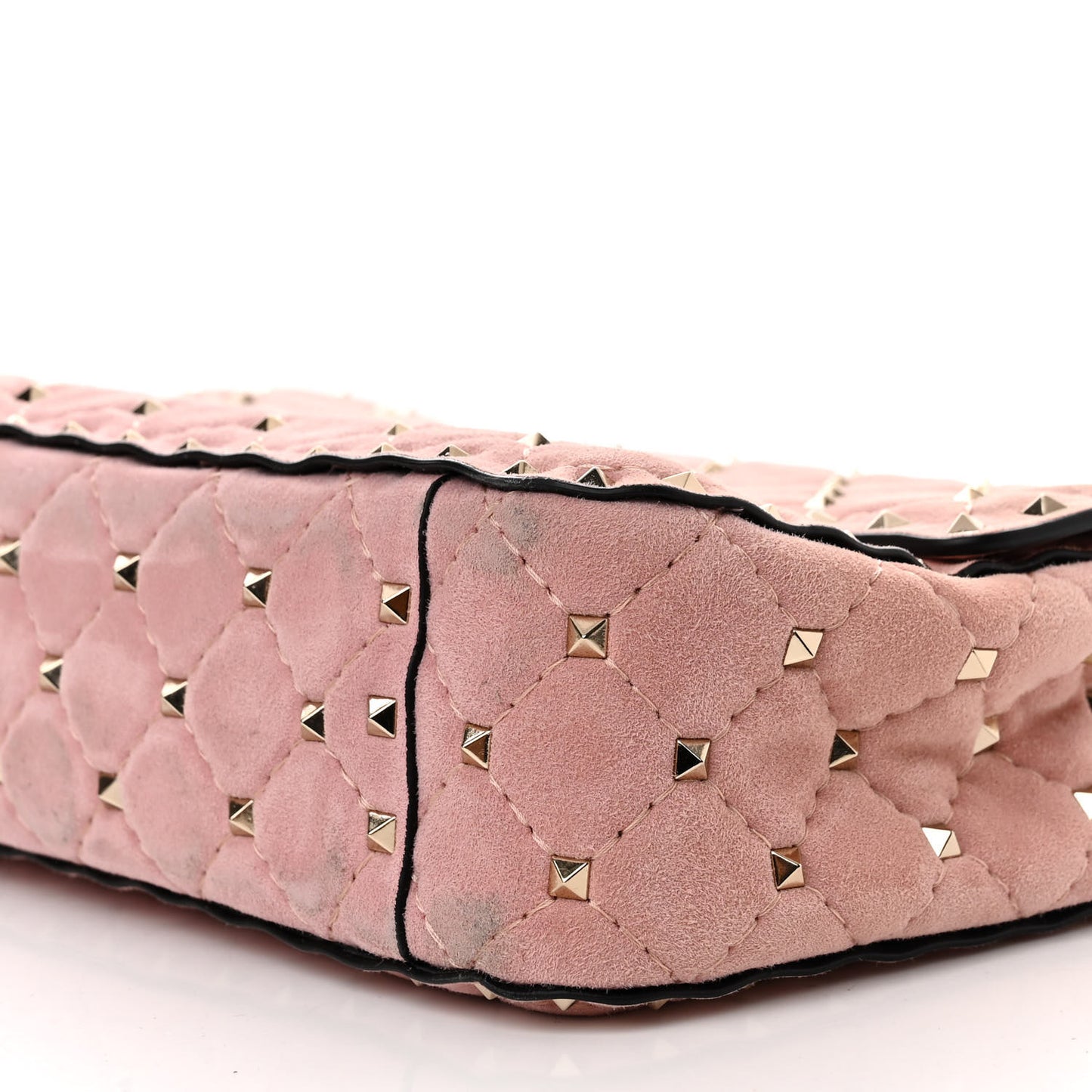 Suede Medium Rockstud Spike Shoulder Bag Loto