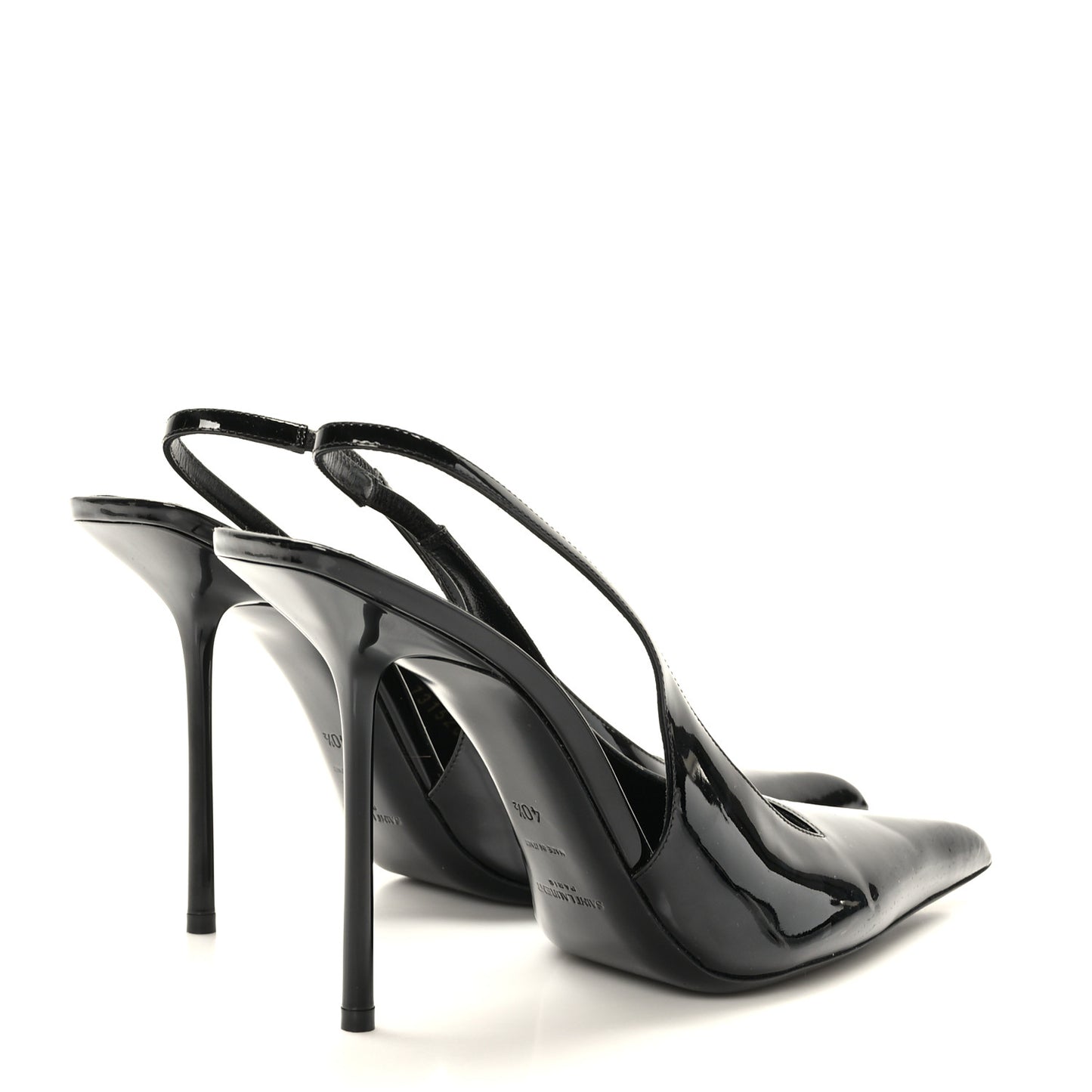 Patent Calfskin Paloma 105 Slingback Pumps 40.5 Beige