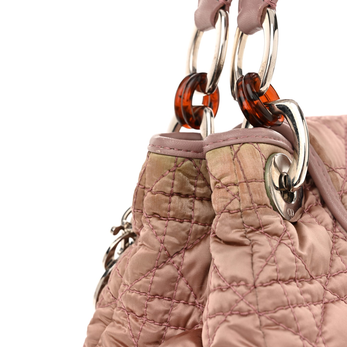 Satin Cannage Charming Small Lock Flap Shoulder Bag Pink