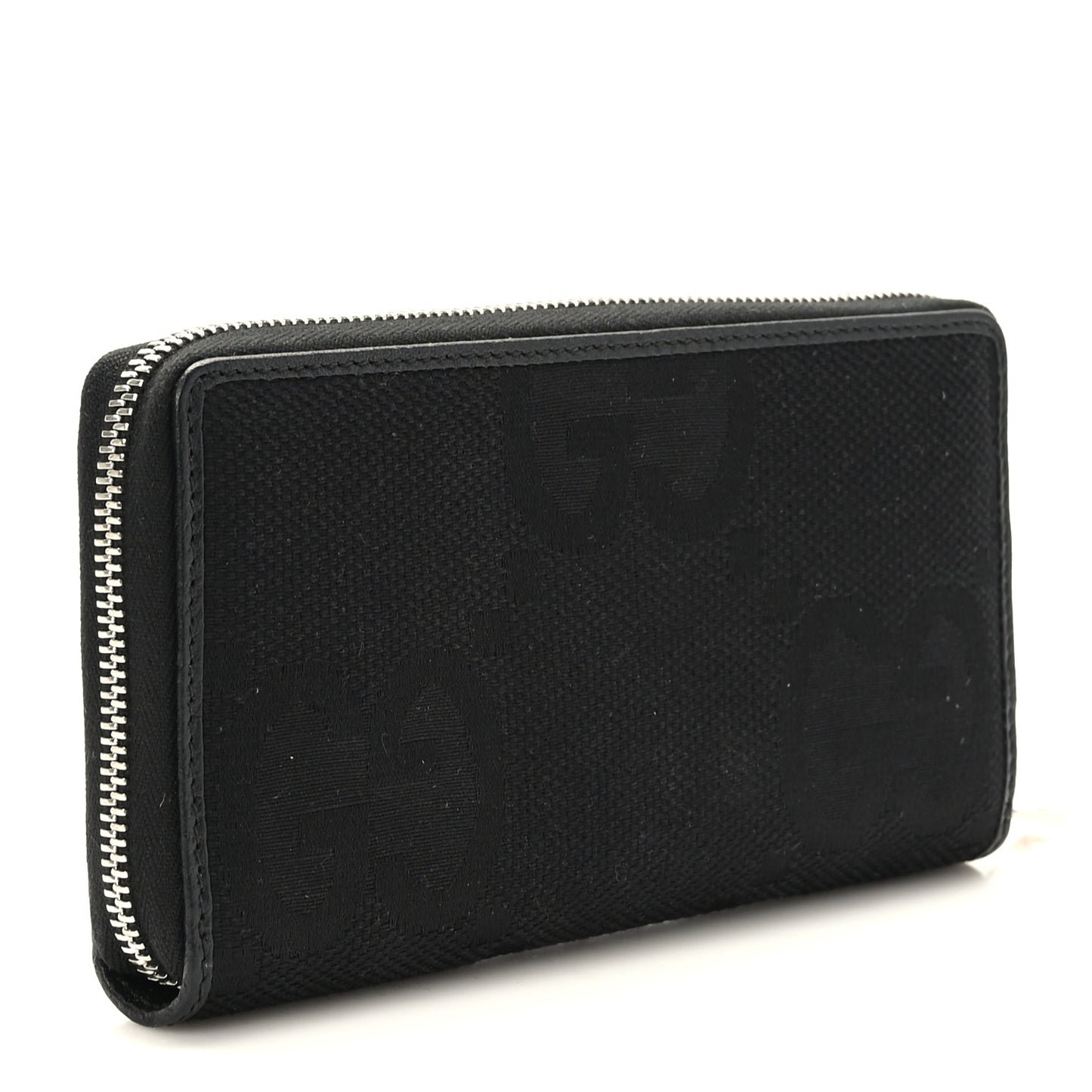 Canvas Monogram Jumbo GG Textured Dollar Calfskin Continental Wallet Black