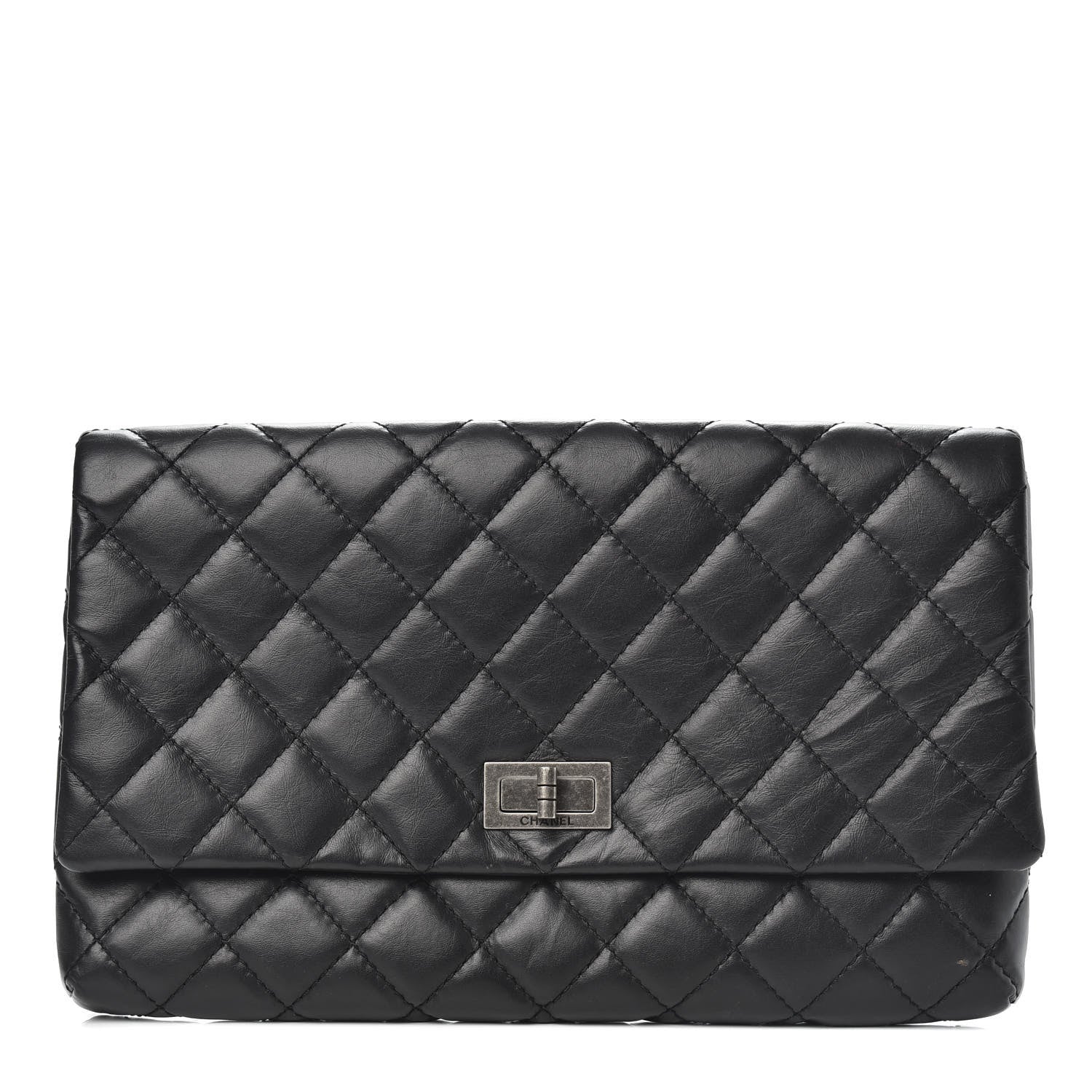Chanel Aged Calfskin Quilted Reissue 2.55 Clutch Black 1 of 13