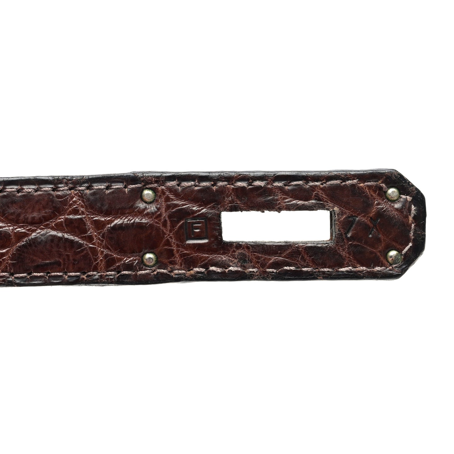 Matte Niloticus Crocodile Kelly Retourne 28 Havane