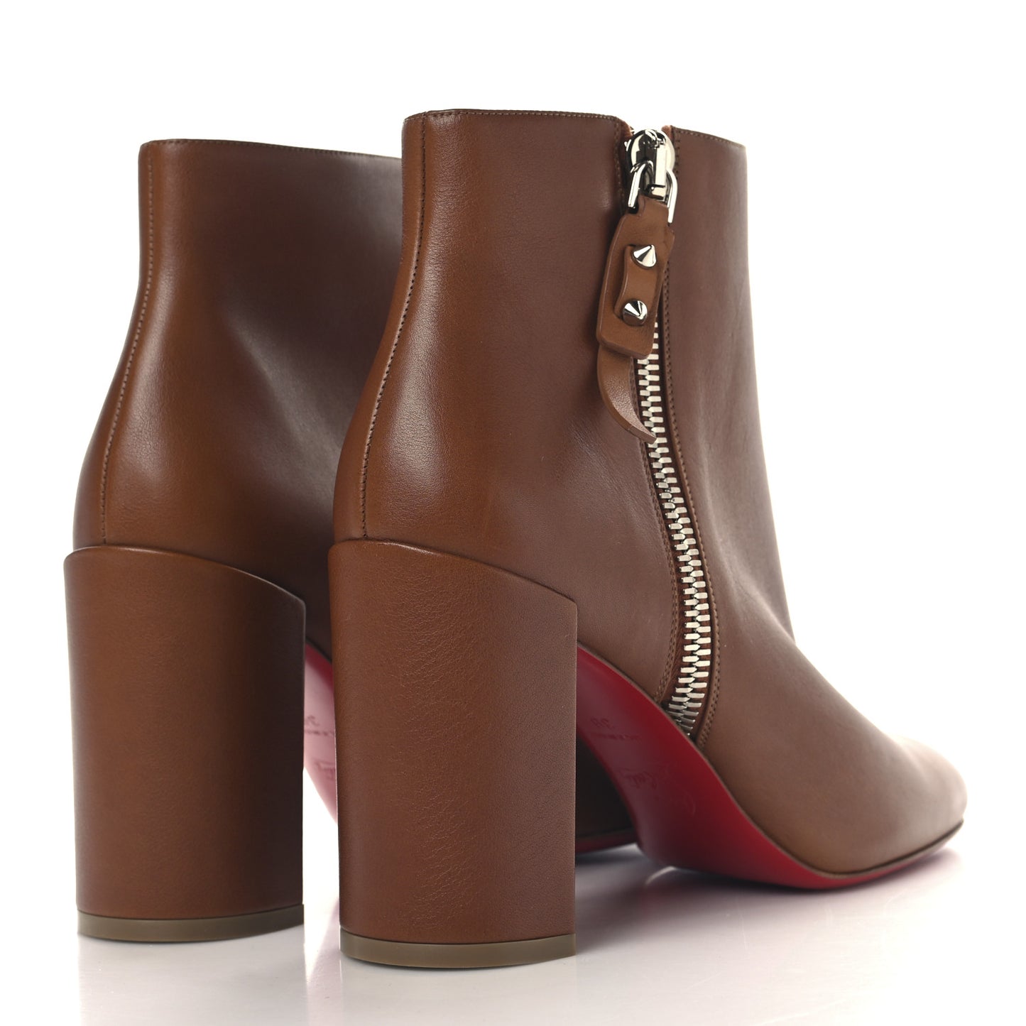 Calfskin Ziptotal 85 Ankle Boots 39 Cuoio