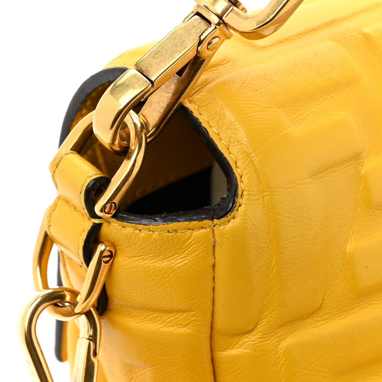 Nappa FF 1974 Embossed Baguette Mimosa