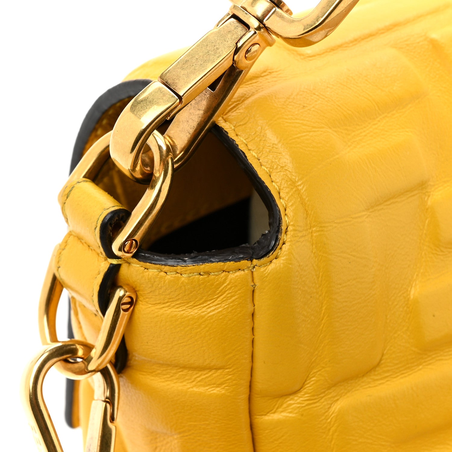 Fendi Nappa FF 1974 Embossed Baguette Mimosa 10 of 15