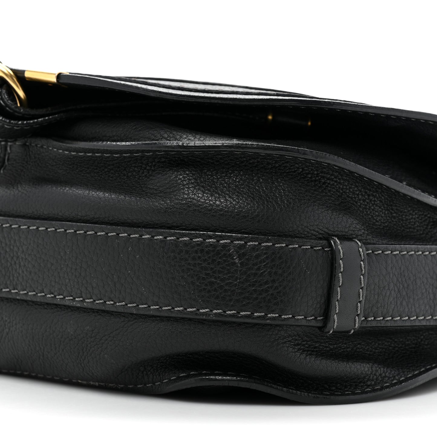 Calfskin Medium Marcie Round Crossbody Bag Black