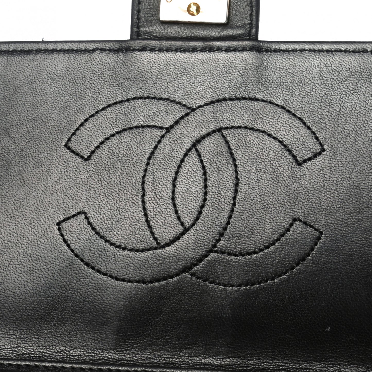 Lambskin Quilted Medium Single Flap Black