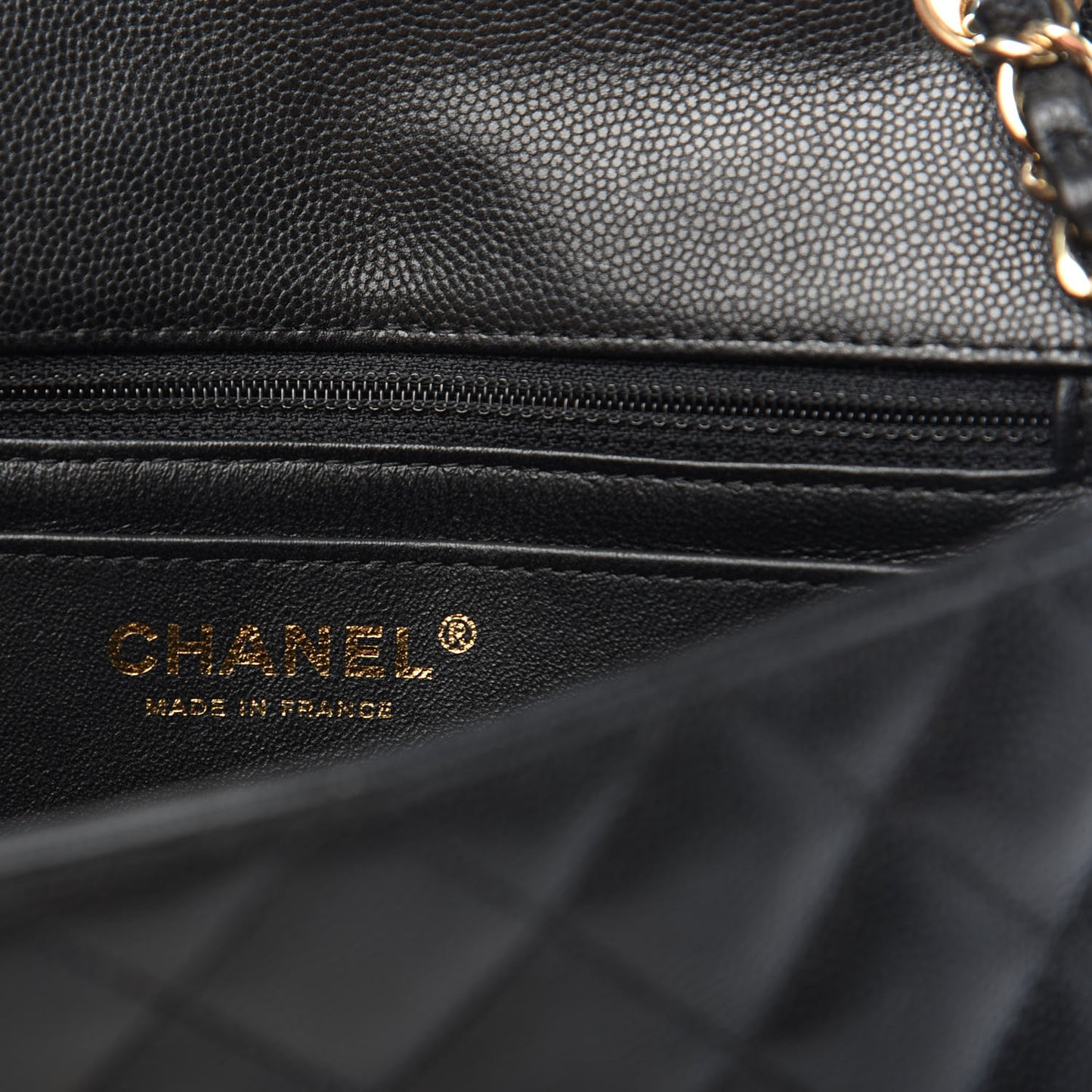 Caviar Quilted Mini Rectangular Flap Black
