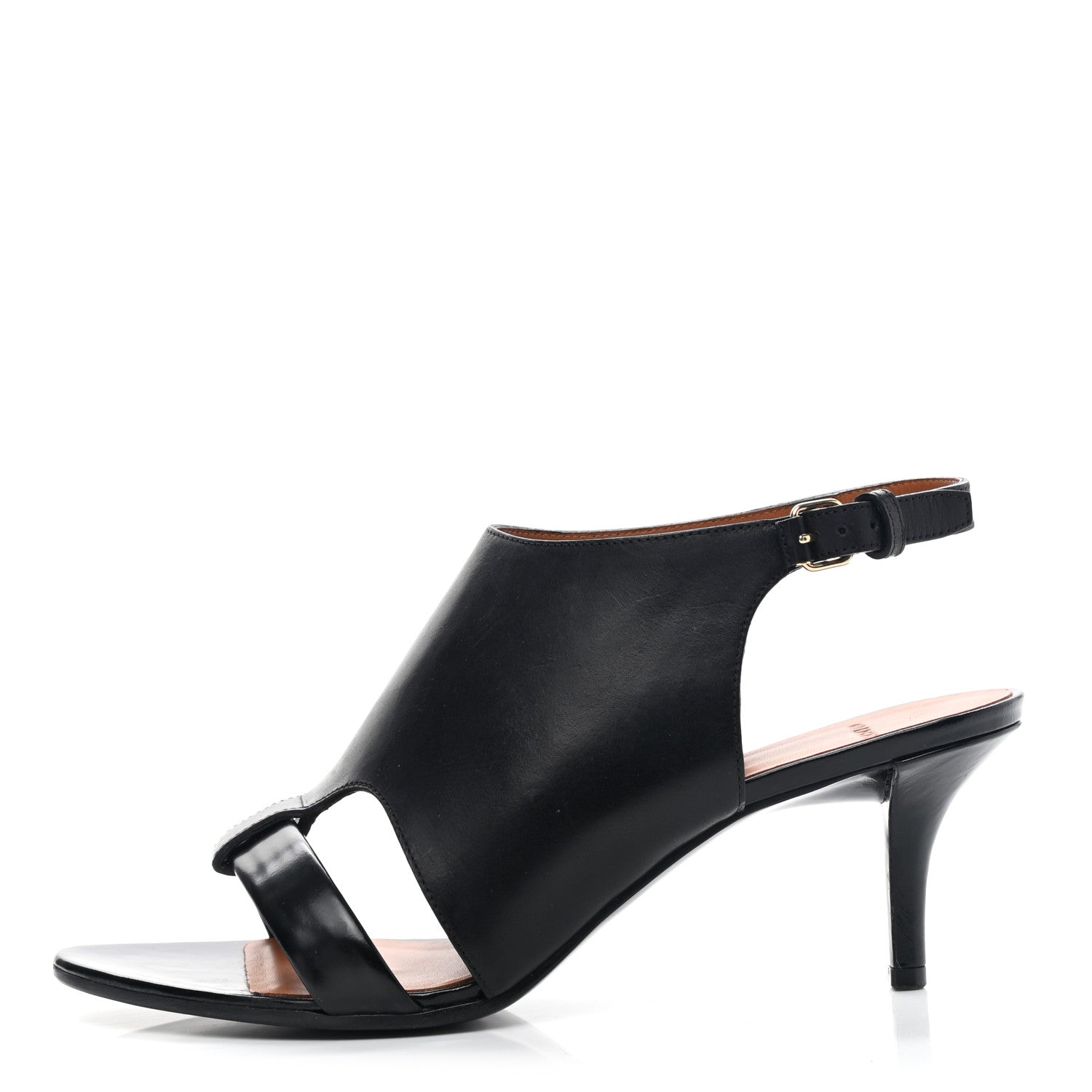 Givenchy Calfskin Slingback Cutout Sandals 38.5 Black 1 of 9