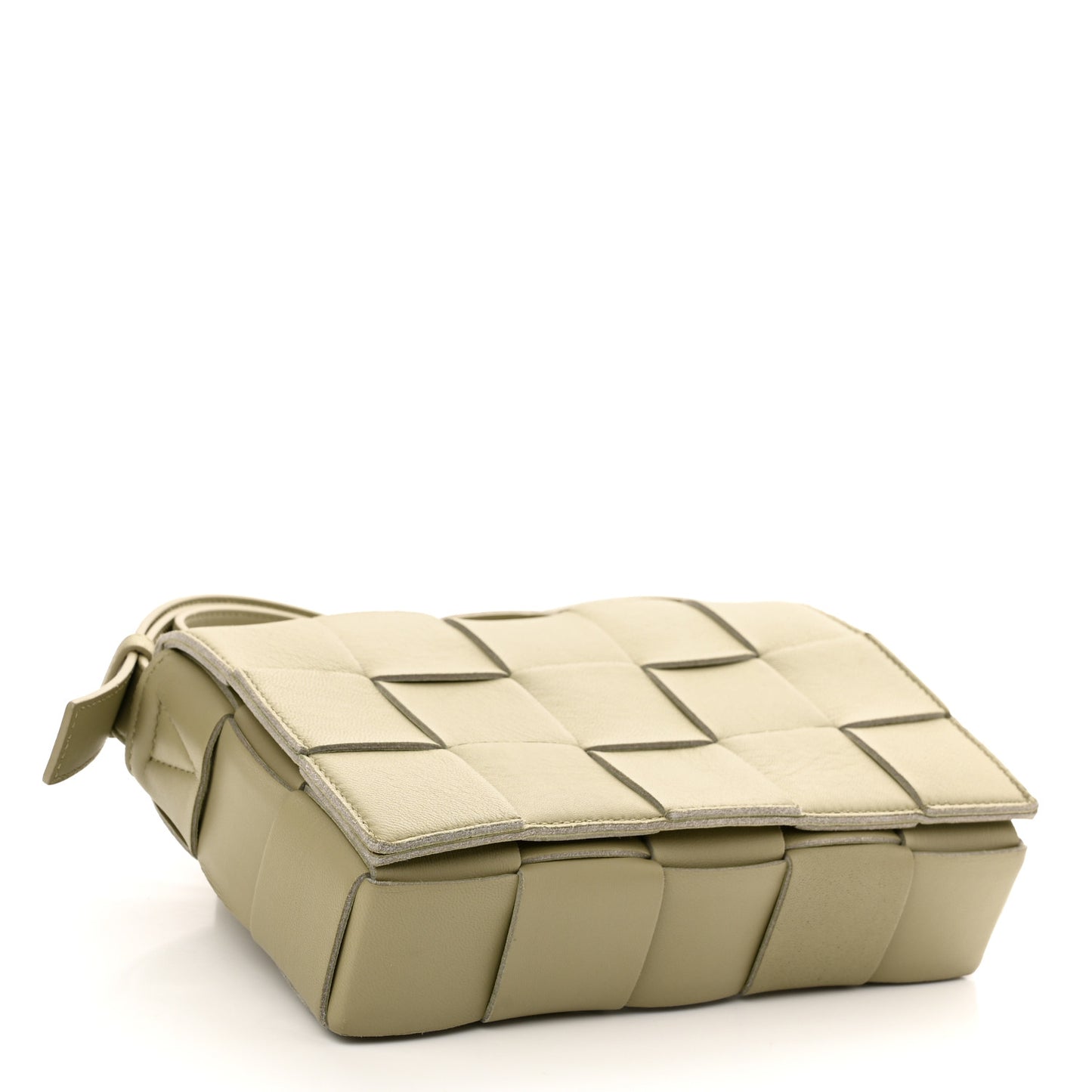 Lambskin Maxi Intrecciato Cassette Crossbody Bag Travertine
