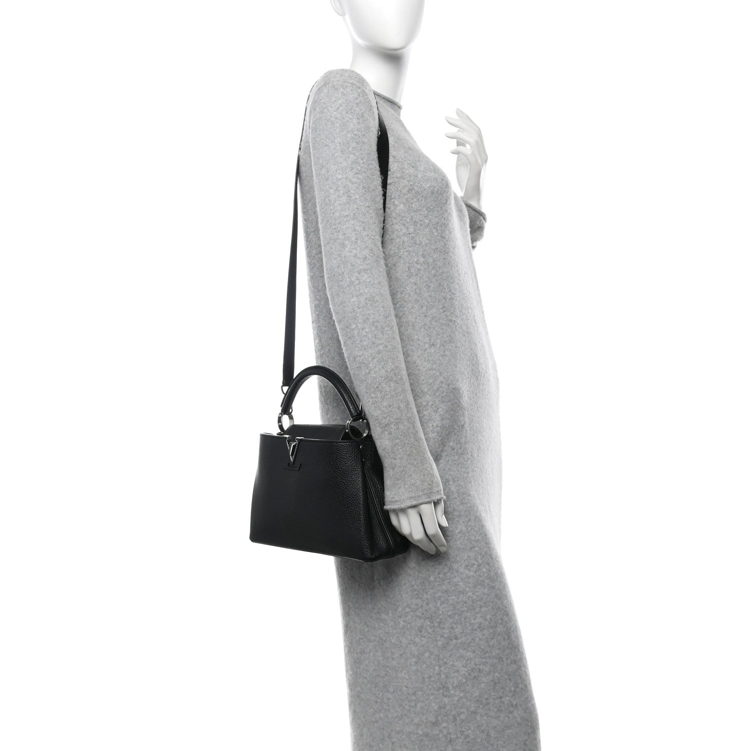 Louis Vuitton Taurillon Capucines BB Black Fuchsia 2 of 9