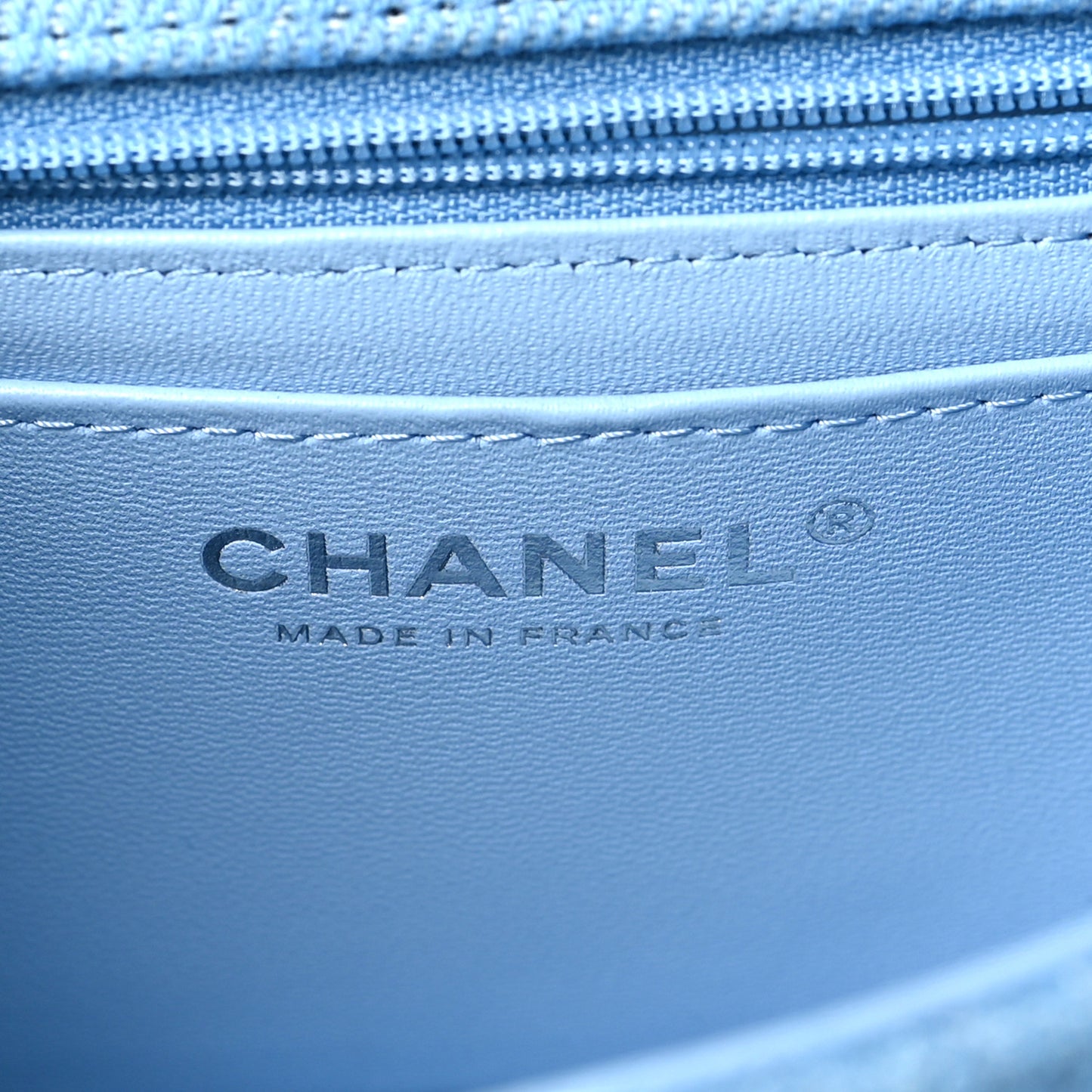 Denim Quilted Mini Rectangular Flap Blue