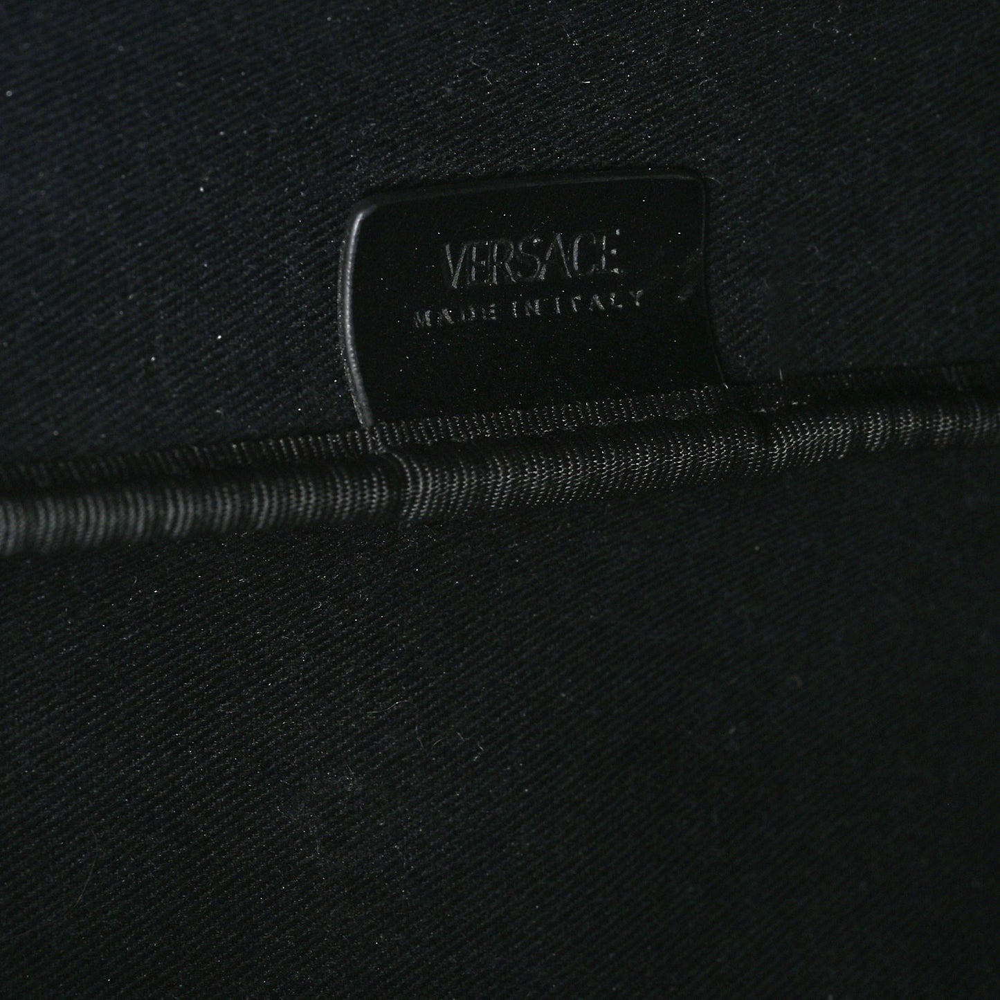 Canvas Calfskin Monogram La Greca Medusa Tote Black Khaki