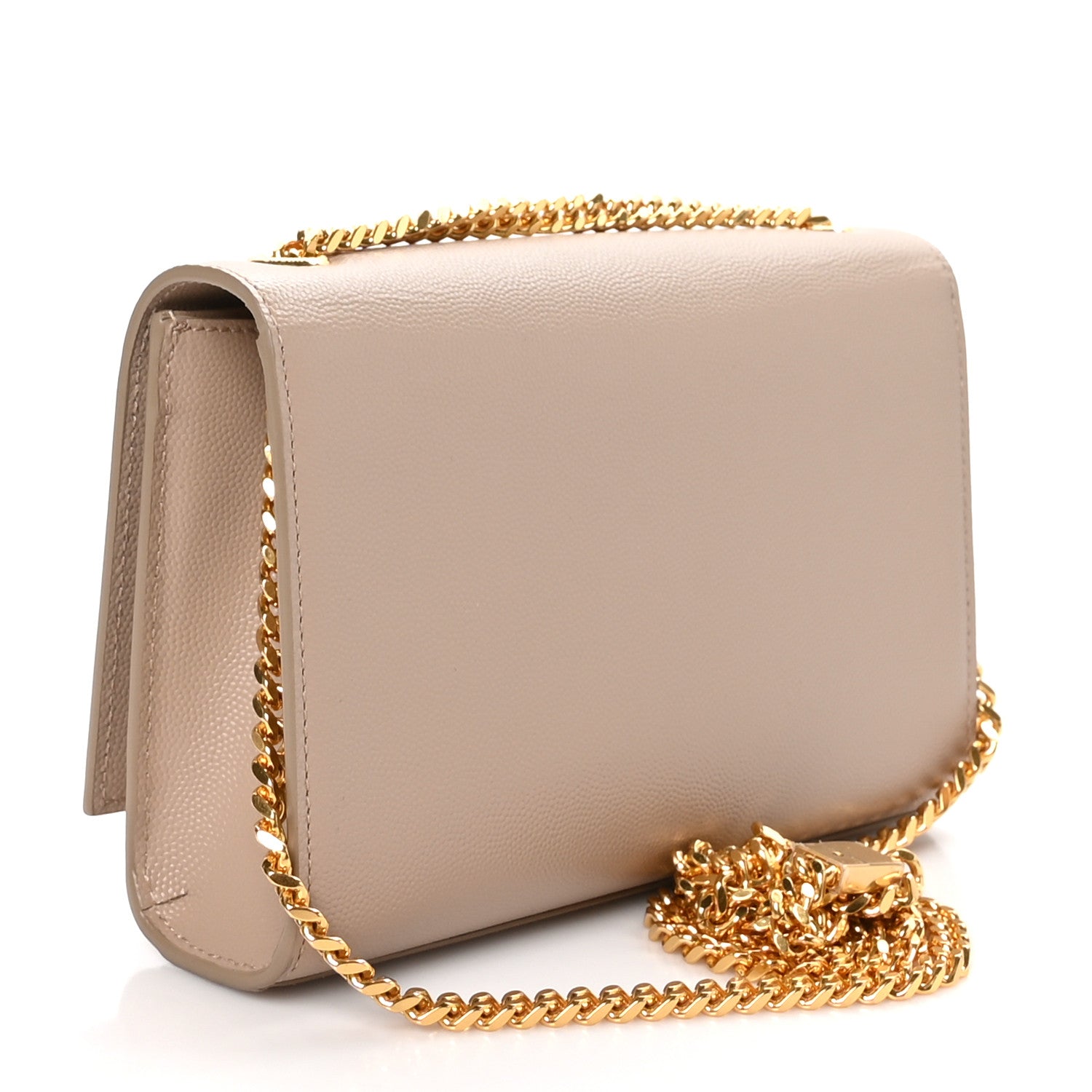 Saint Laurent Grain De Poudre Small Monogram Kate Satchel Dark Beige 3 of 10