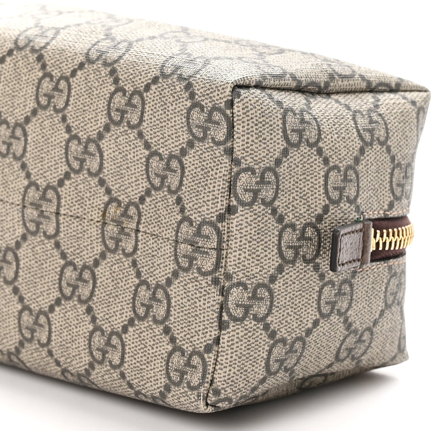 Soft GG Supreme Monogram Calfskin Medium Ophidia Cosmetic Case Beige Ebony New Acero