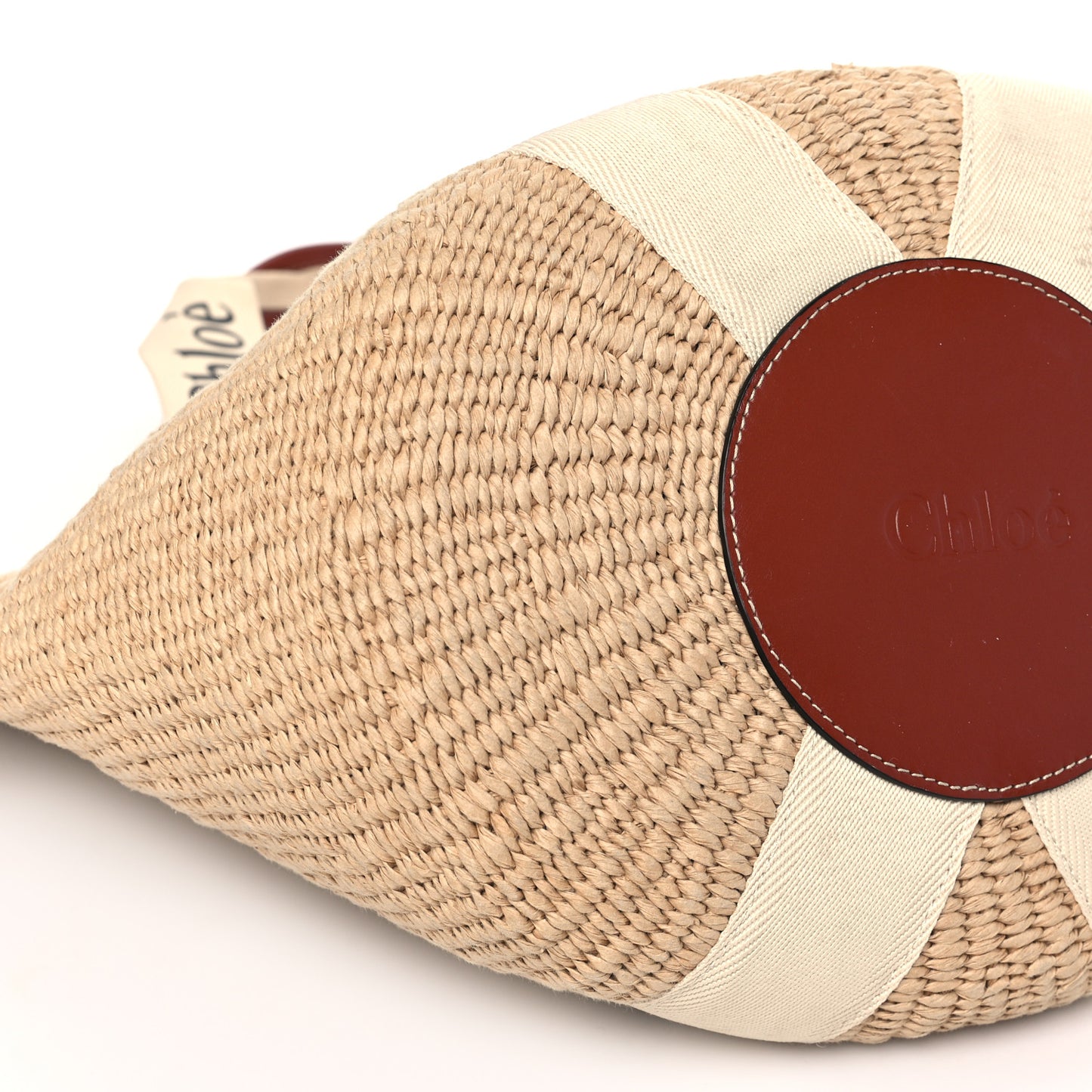 Raffia Large Woody Basket Bag White