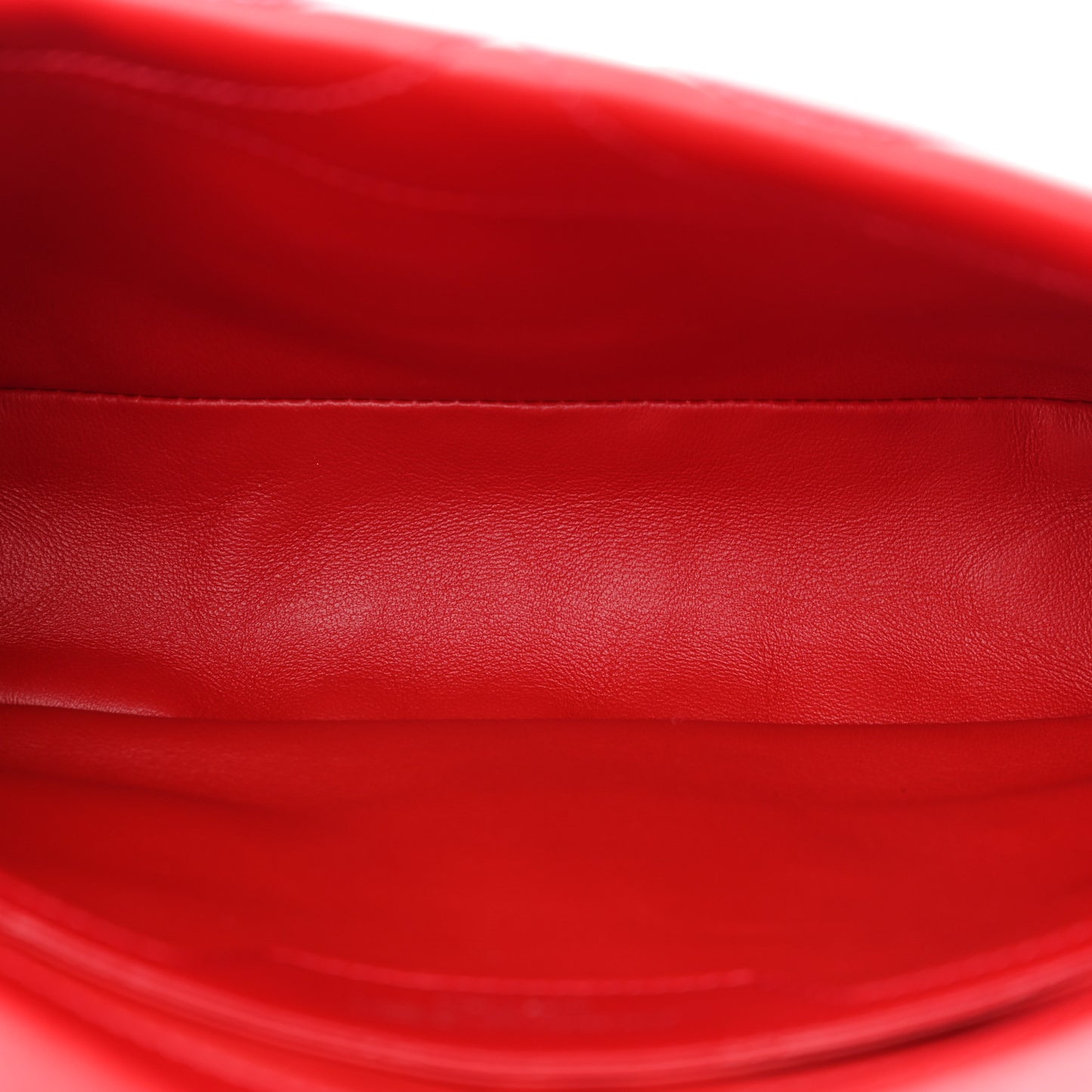 Lambskin Quilted Small The Seal Chain Shoulder Bag Blood Red