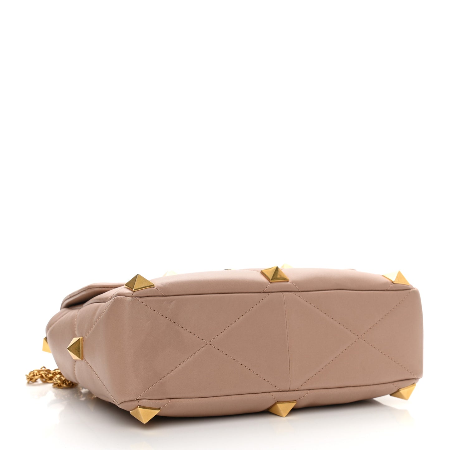 Nappa Large Roman Stud Shoulder Bag Rose Cannelle