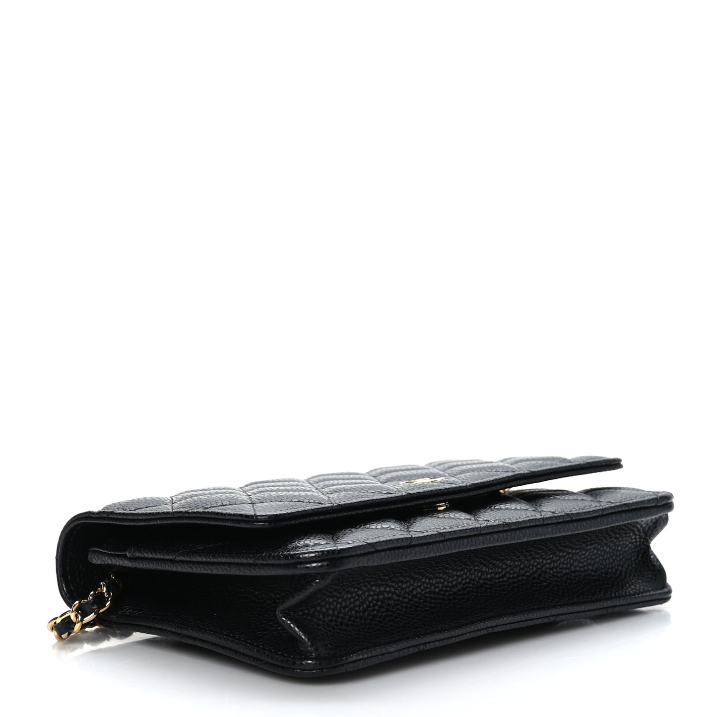 Caviar Quilted Wallet on Chain WOC Black