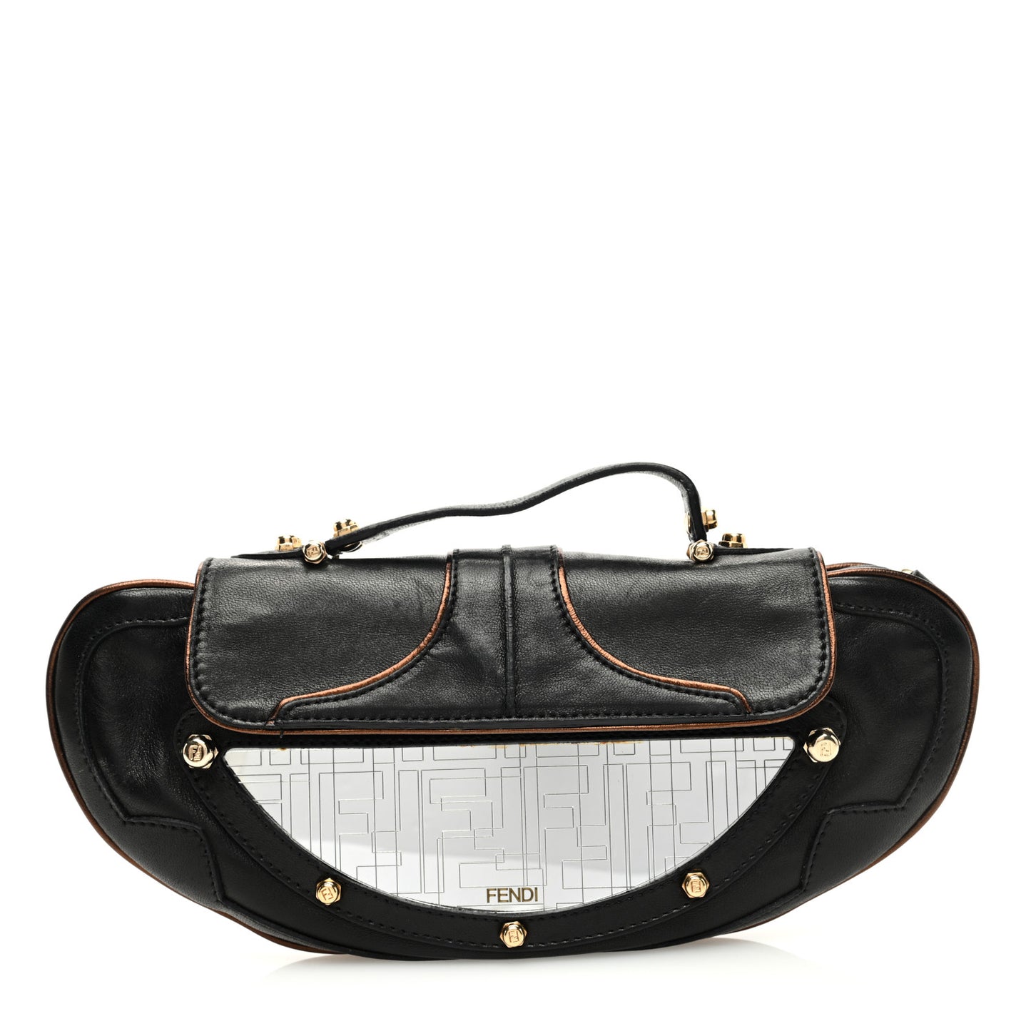 Zucca Vanity Mirror Clutch Black