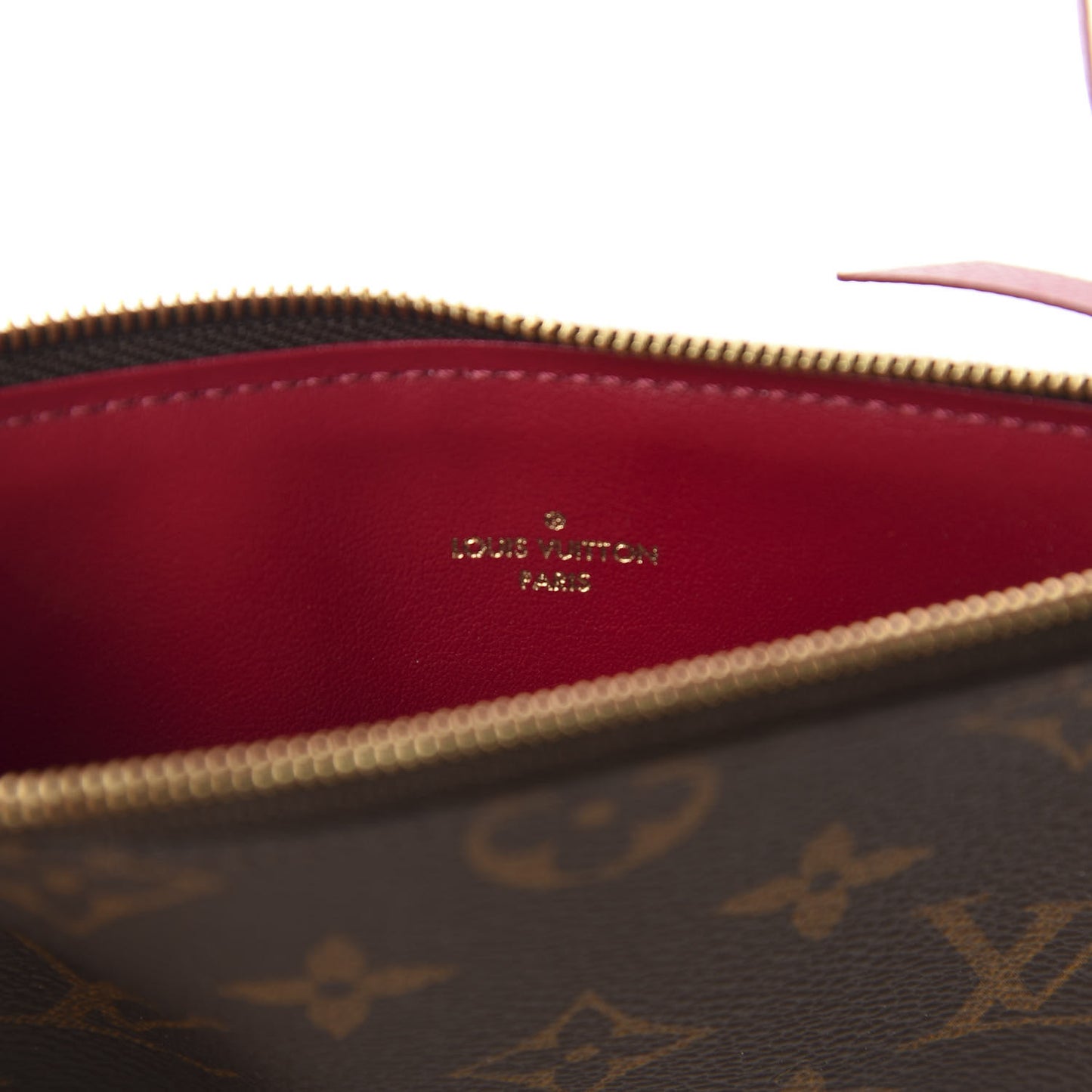 Monogram Felicie Chain Wallet Zippered Insert Fuchsia
